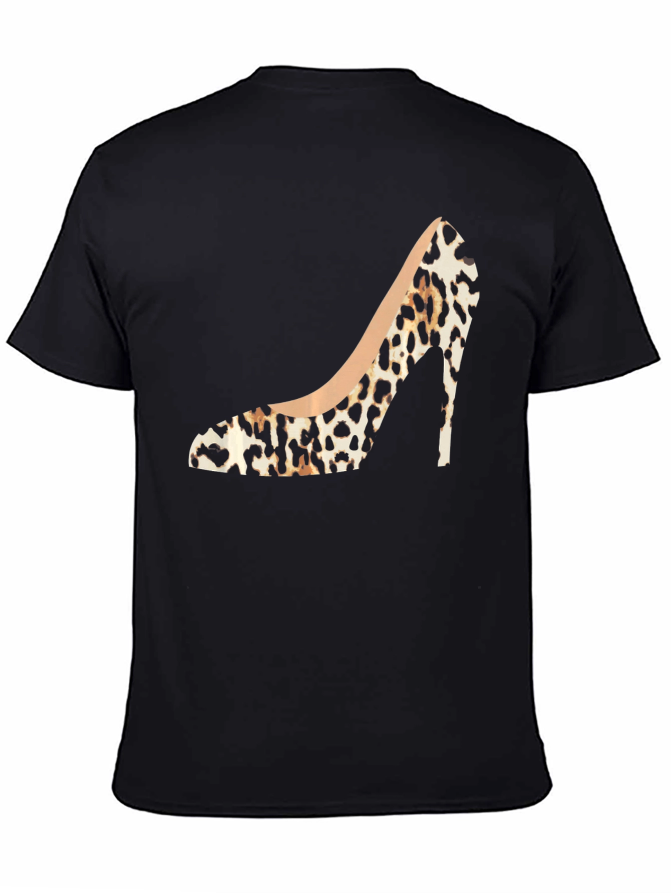 Leopard Print High Heel Graphic Tee - Stylish Fashion Statement