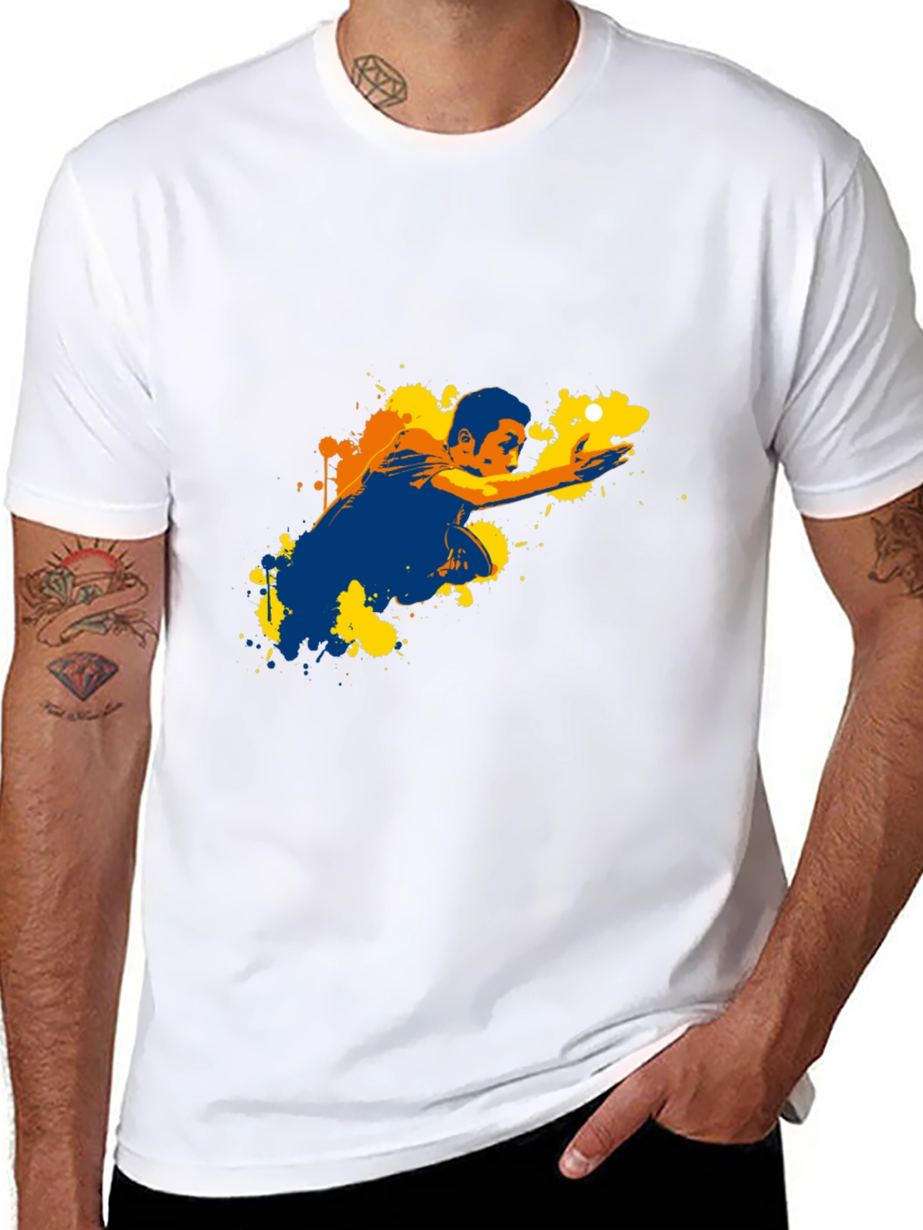Graphic Print T-Shirt - Pool Player Design