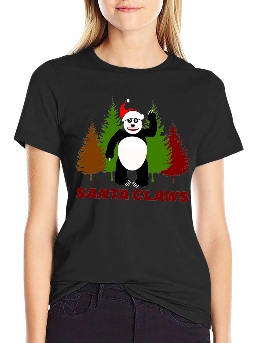 Santa Claws Panda Christmas T-Shirt