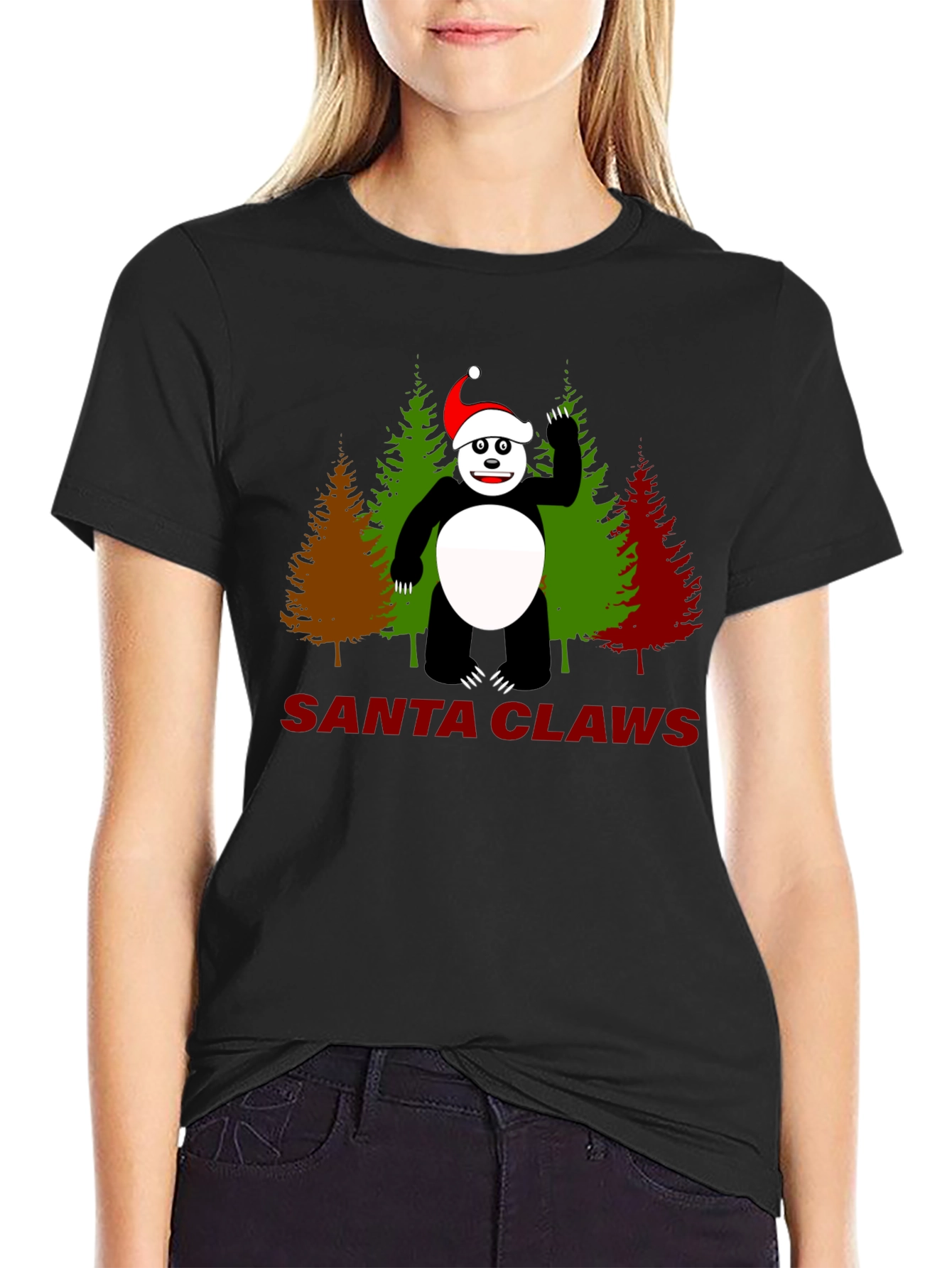 Santa Claws Panda Christmas T-Shirt