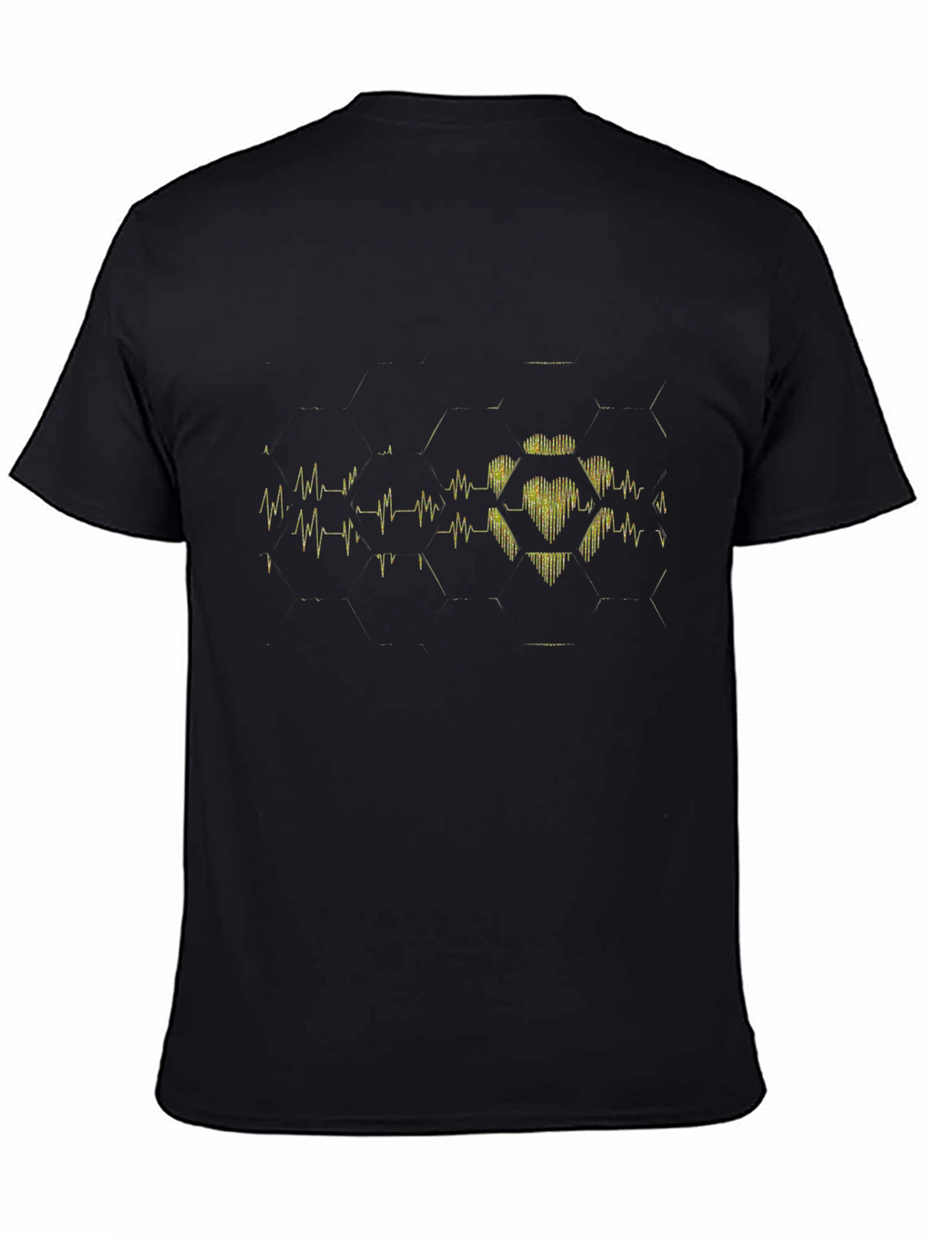 Heartbeat Hexagon Black T-Shirt