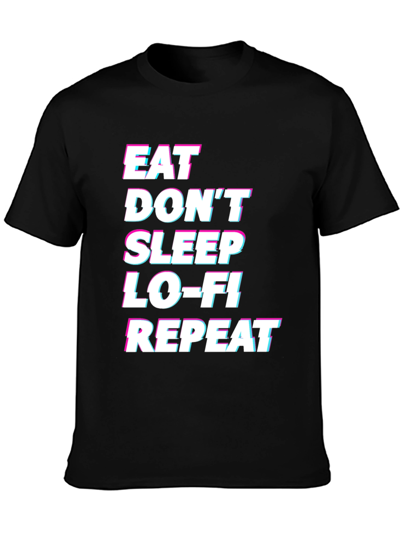 Eat Sleep Lo-Fi Repeat Black Graphic Tee