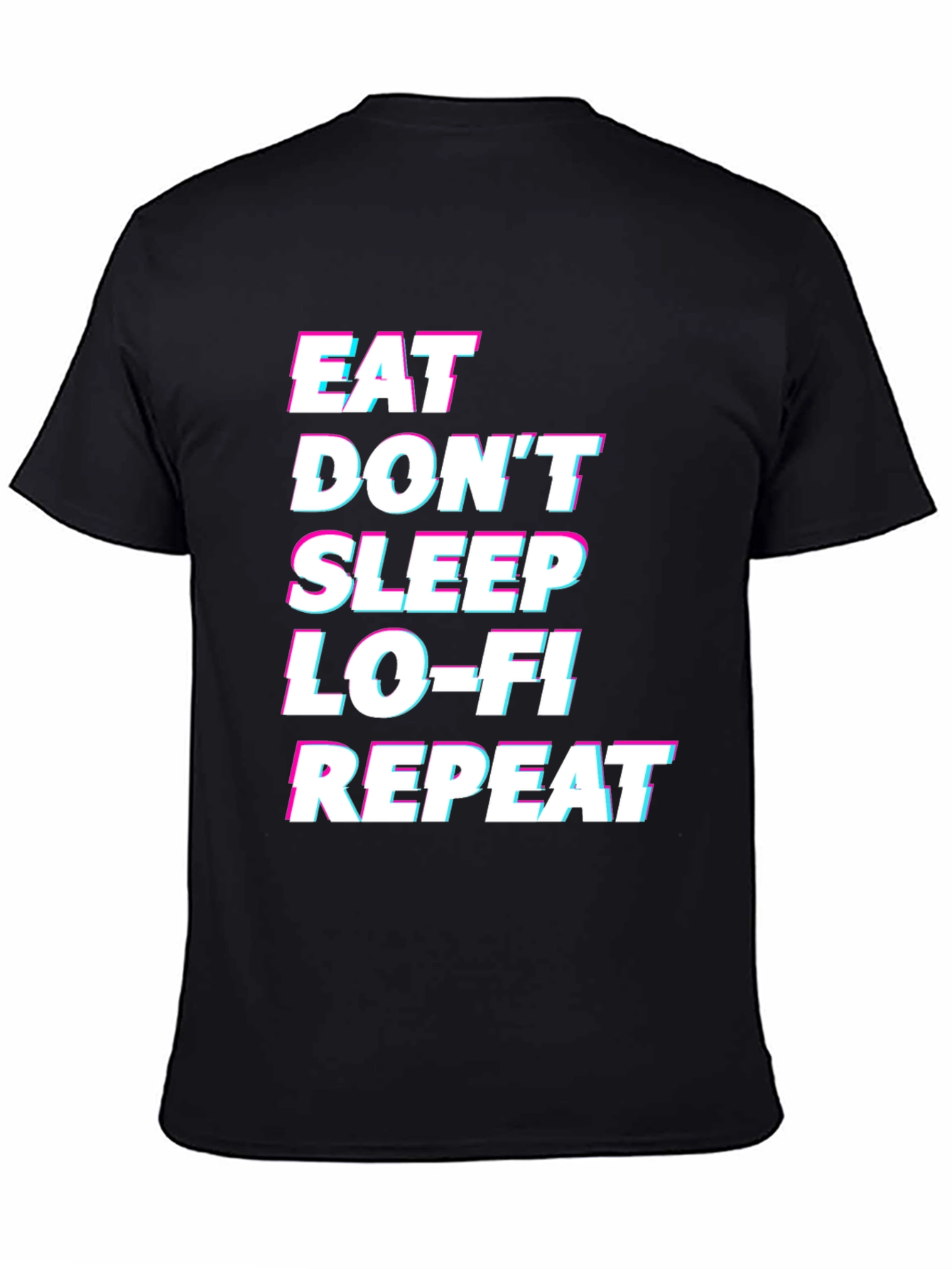 Eat Sleep Lo-Fi Repeat Black Graphic Tee