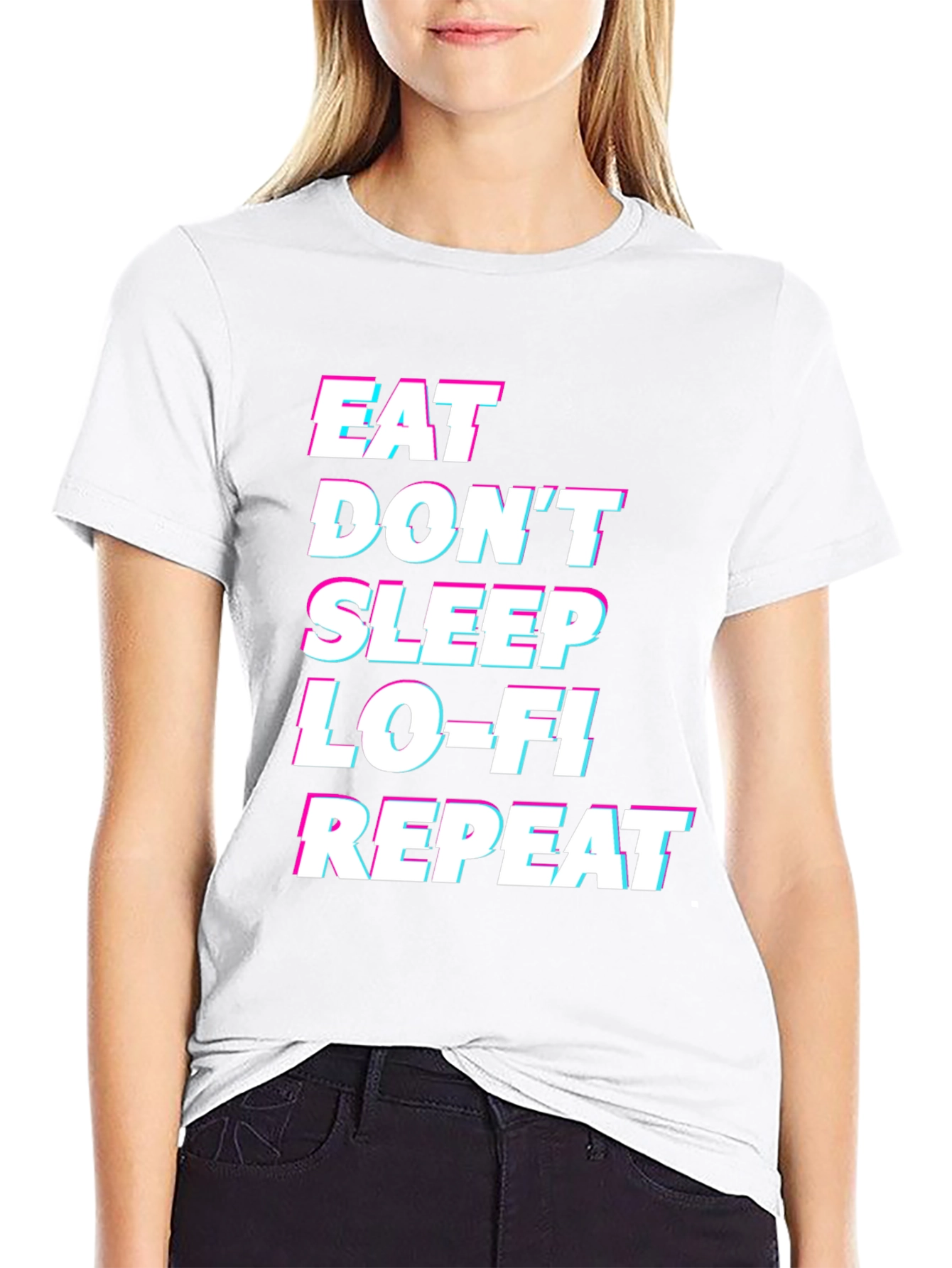 Eat Sleep Lo-Fi Repeat Black Graphic Tee