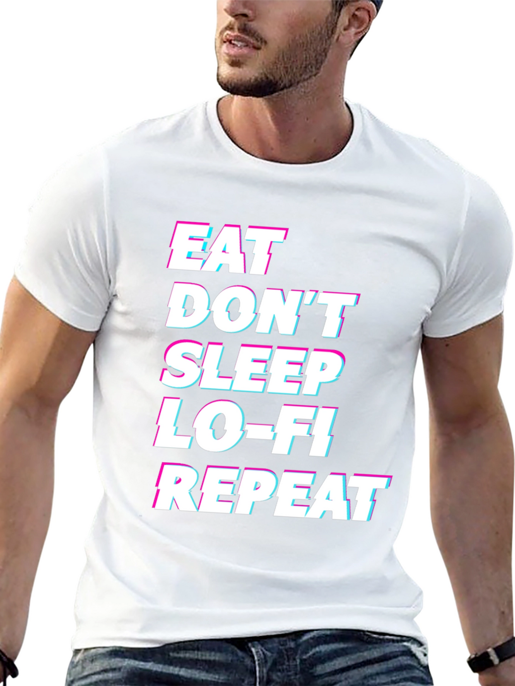 Eat Sleep Lo-Fi Repeat Black Graphic Tee