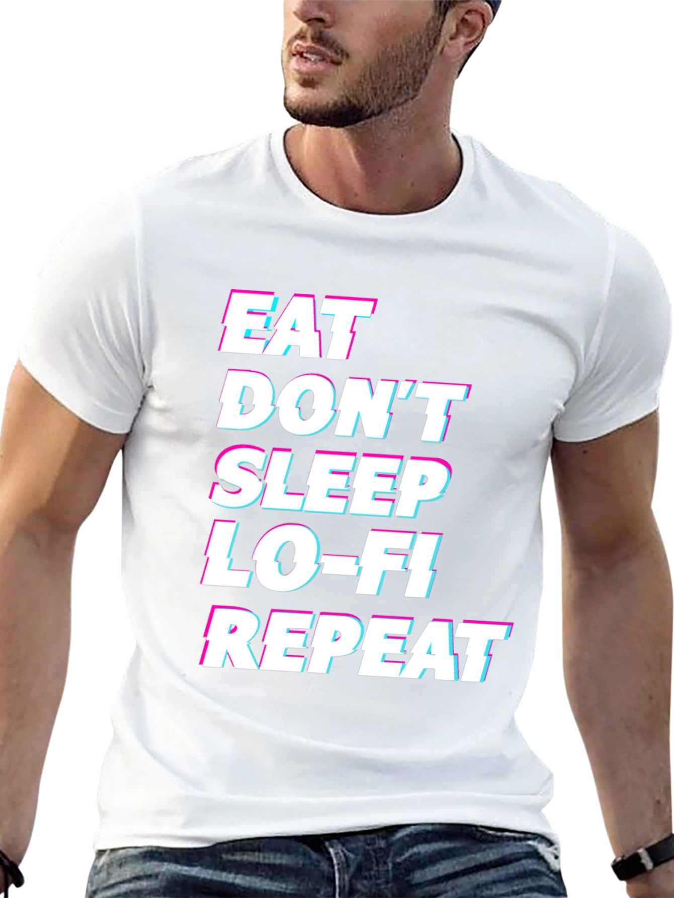 Eat Sleep Lo-Fi Repeat Black Graphic Tee