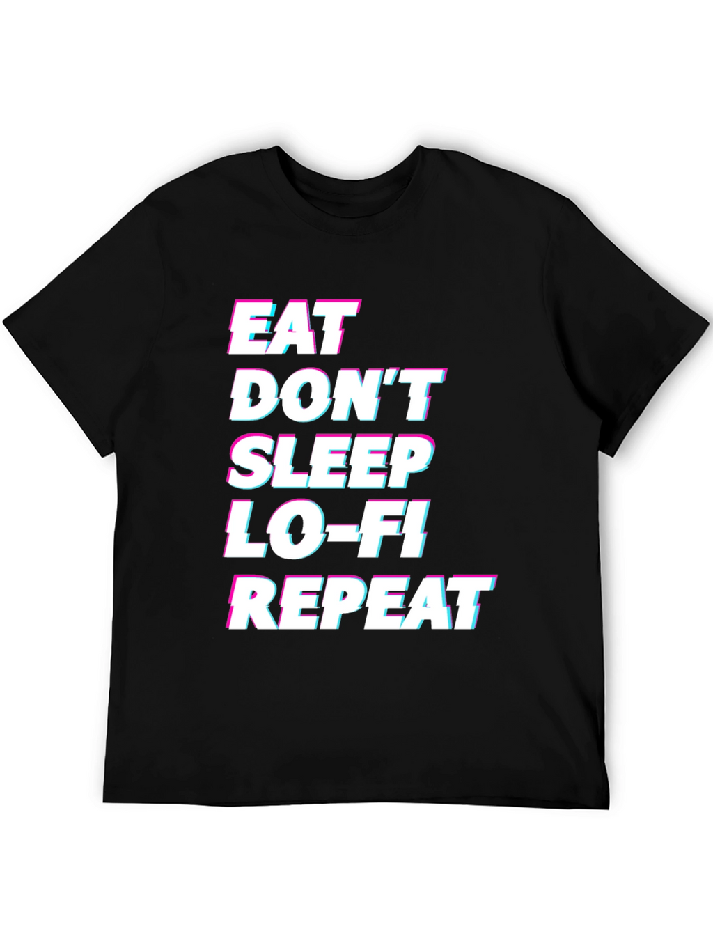 Eat Sleep Lo-Fi Repeat Black Graphic Tee