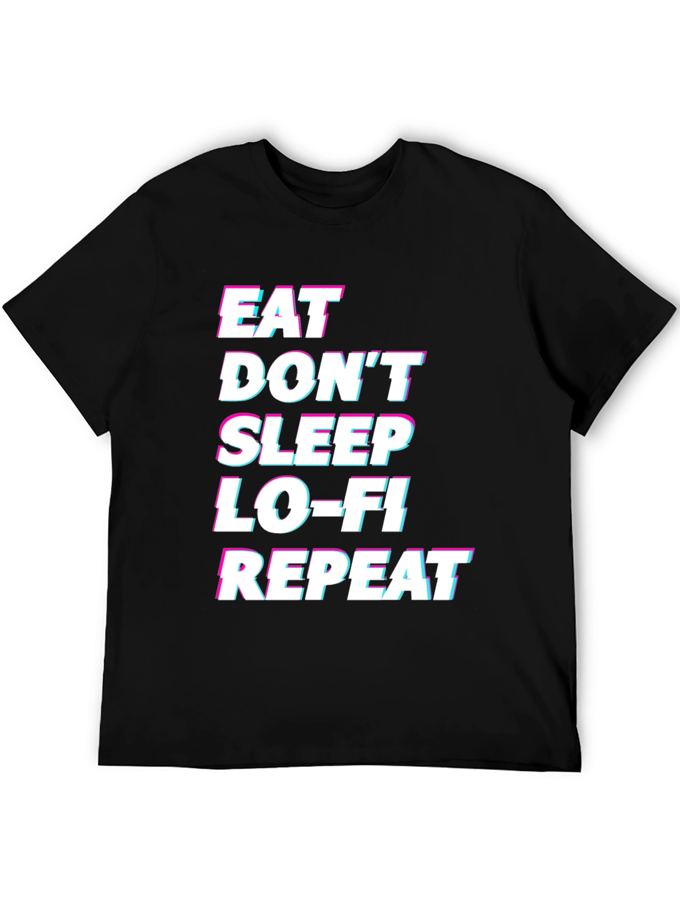 Eat Sleep Lo-Fi Repeat Black Graphic Tee