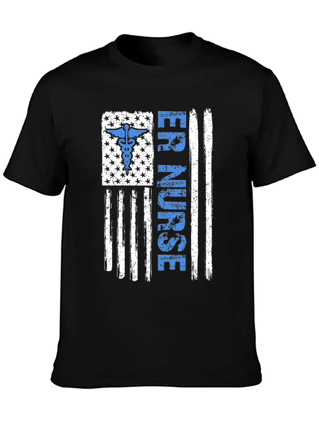 ER Nurse American Flag Graphic T-Shirt