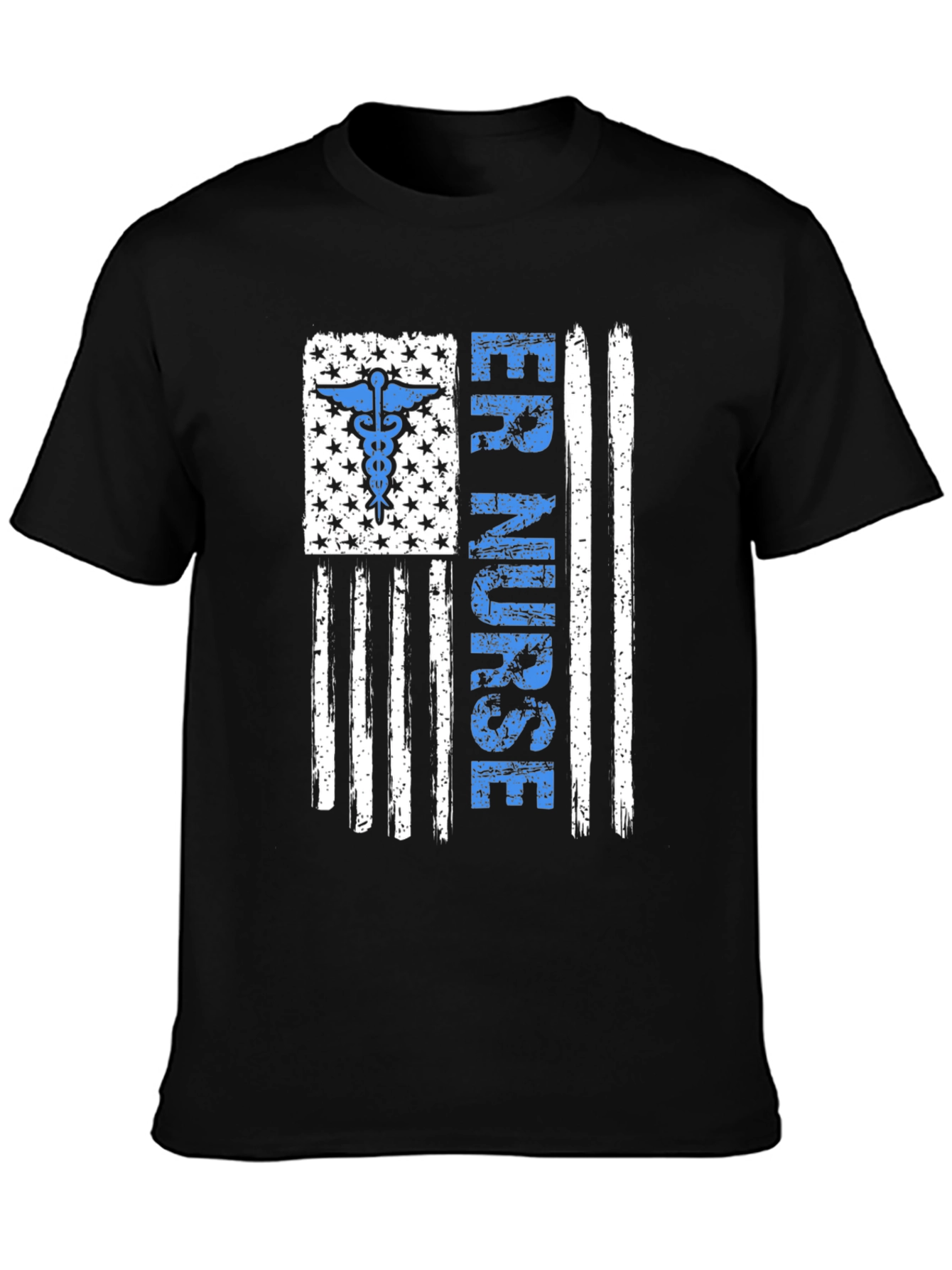 ER Nurse American Flag Graphic T-Shirt