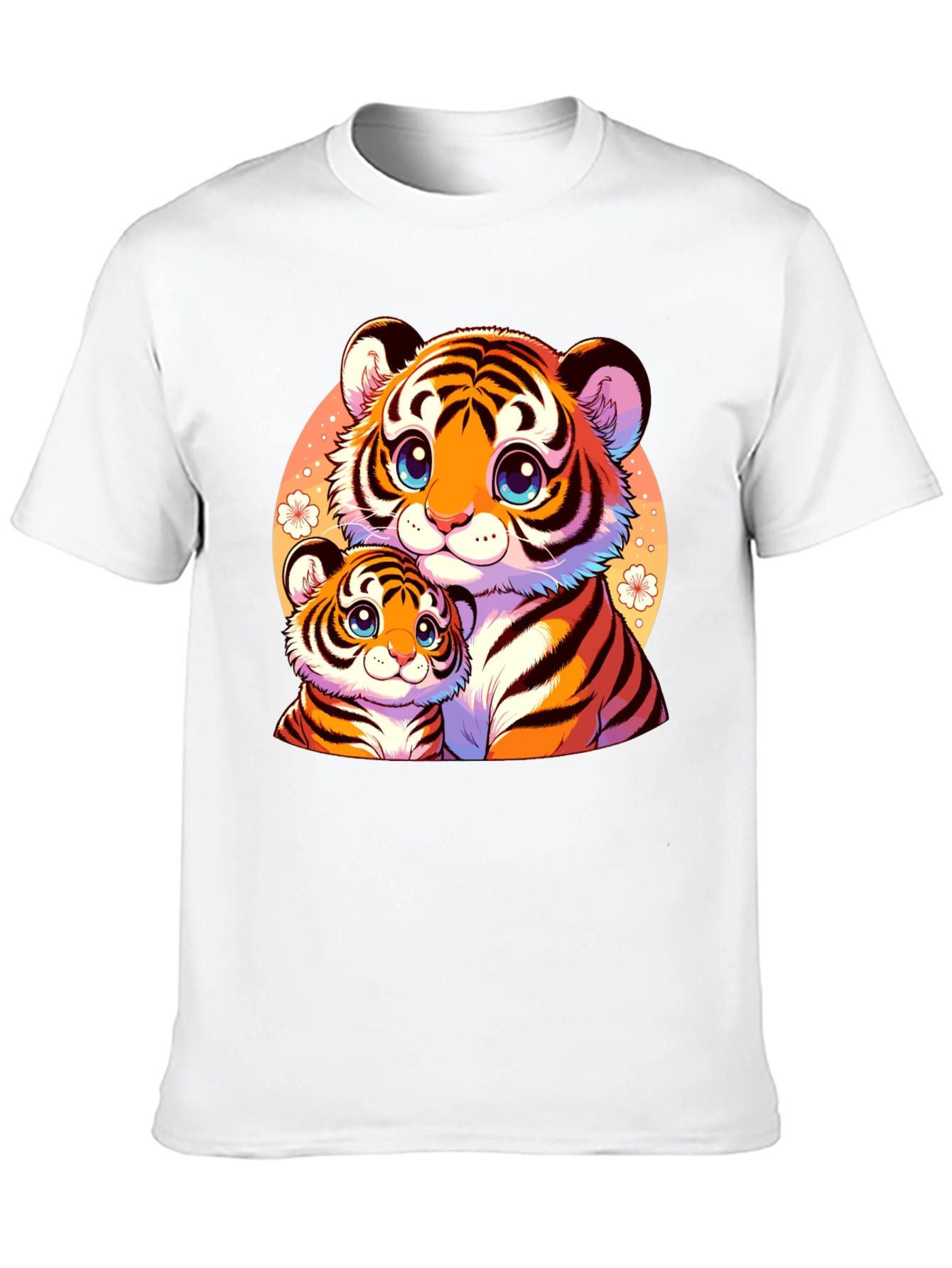 Cute Tiger Cub Family Graphic Tee - Soft Cotton Blend