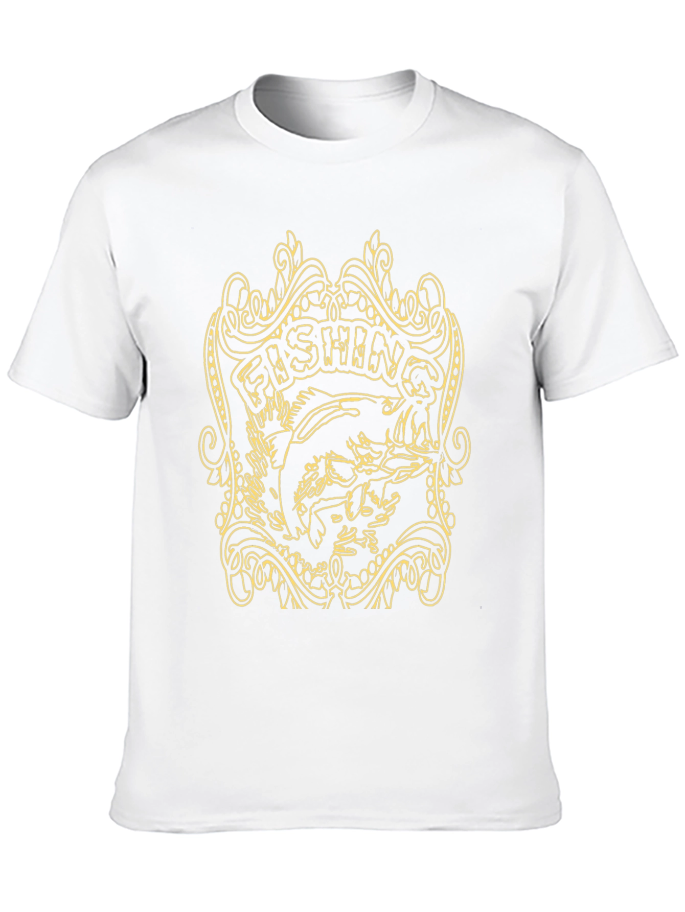 Fishing Graphic Tee - Black Cotton T-Shirt