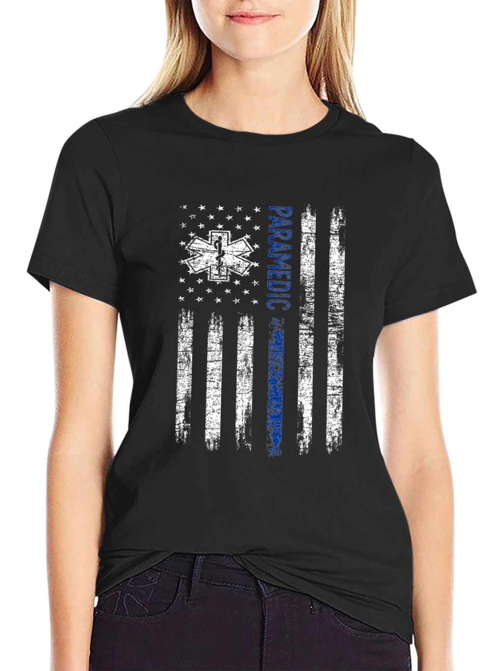 Paramedic American Flag Graphic T-Shirt