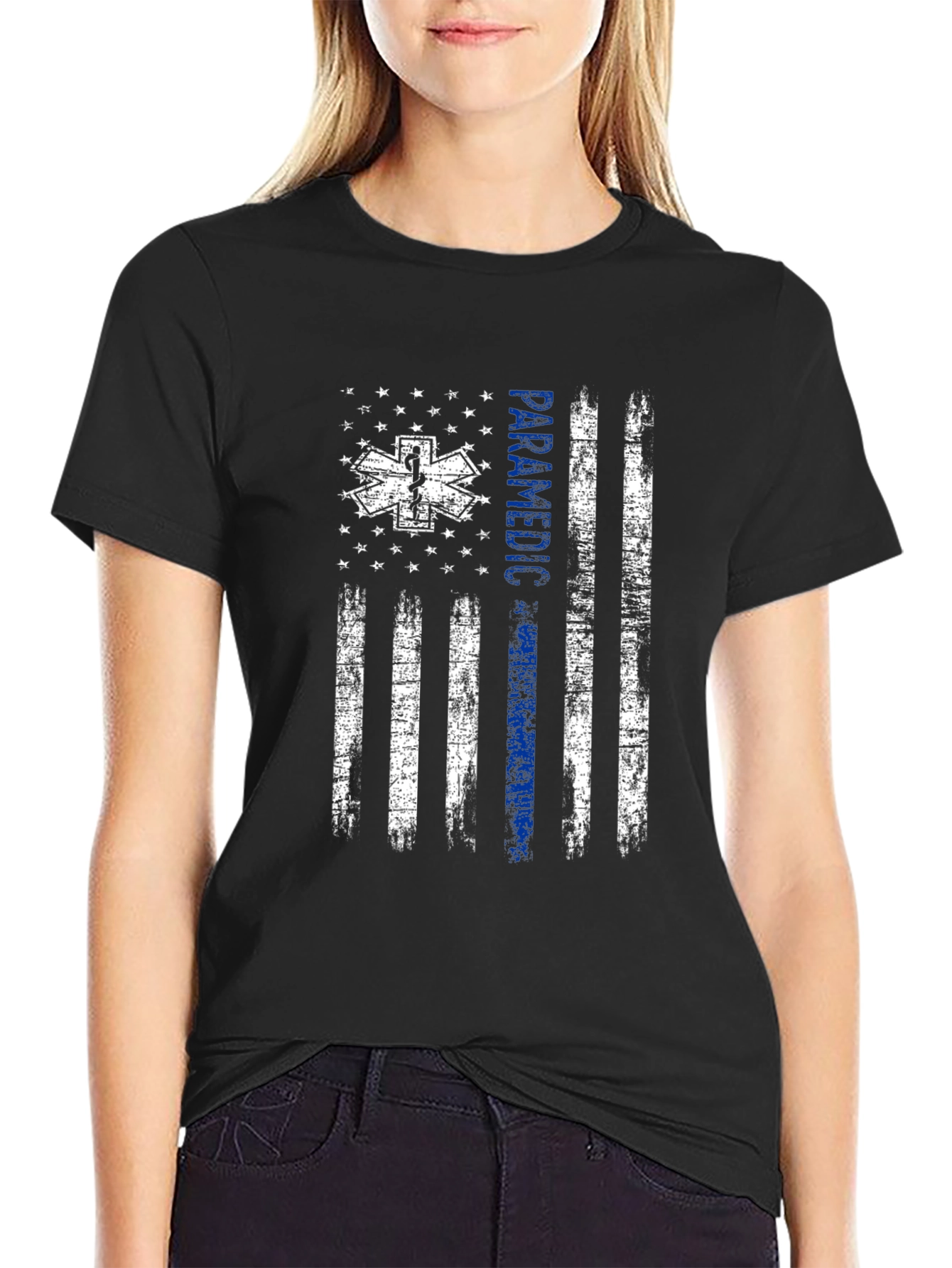 Paramedic American Flag Graphic T-Shirt