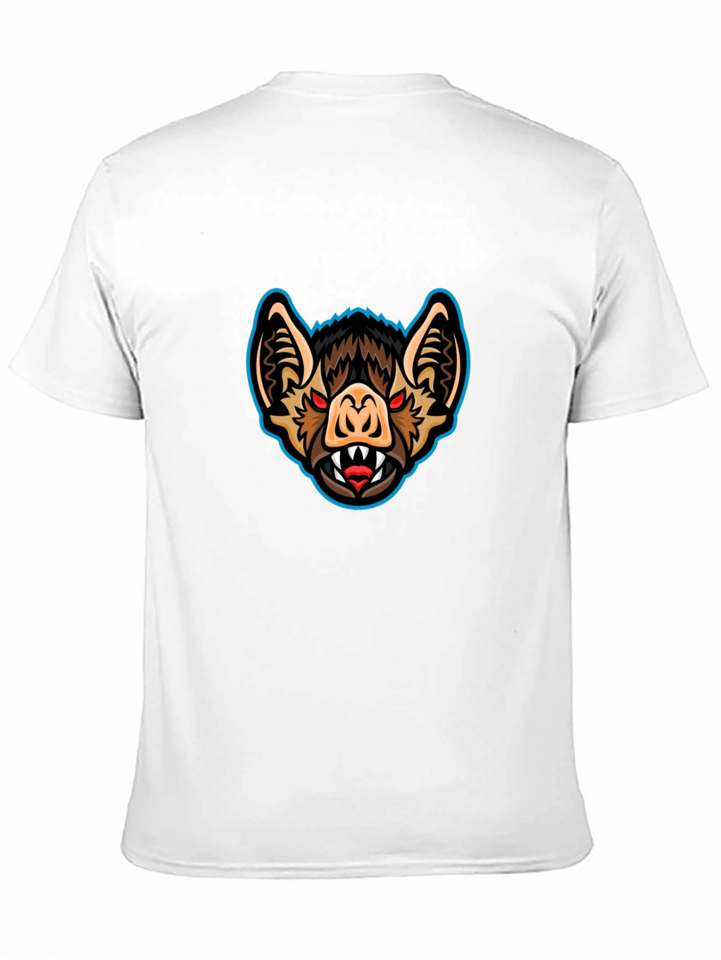 Mens Black T-Shirt with Bat Graphic Print
