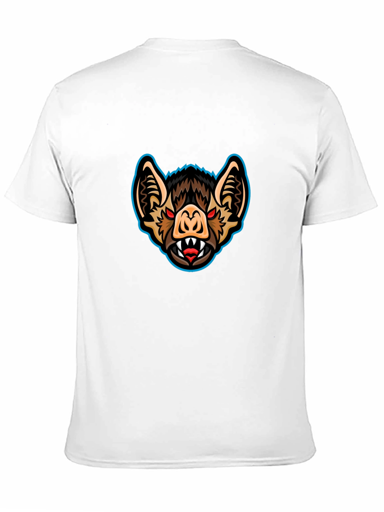 Mens Black T-Shirt with Bat Graphic Print