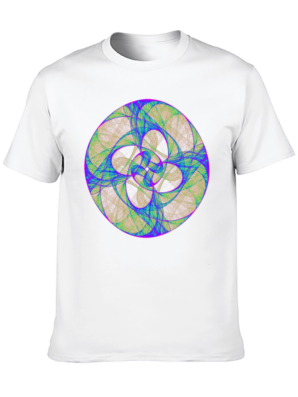 Geometric Fractal Design Black T-Shirt