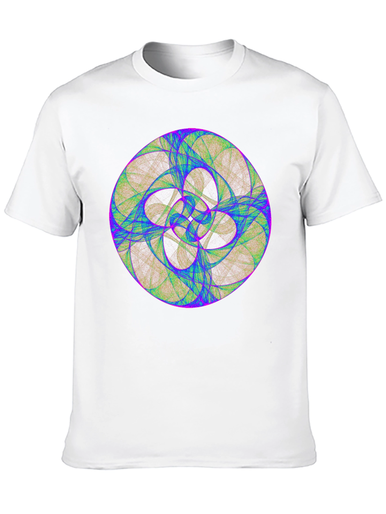Geometric Fractal Design Black T-Shirt