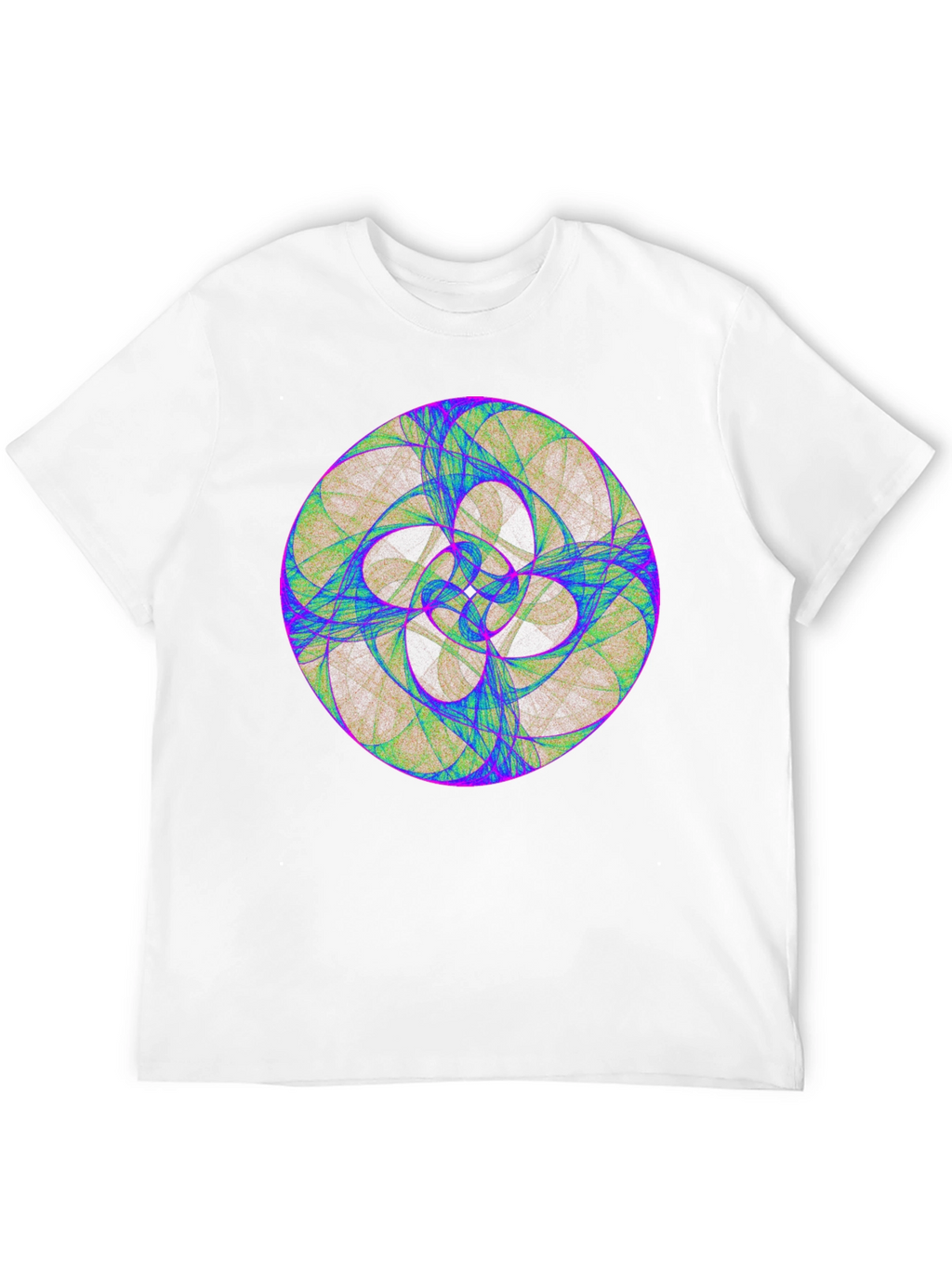 Geometric Fractal Design Black T-Shirt