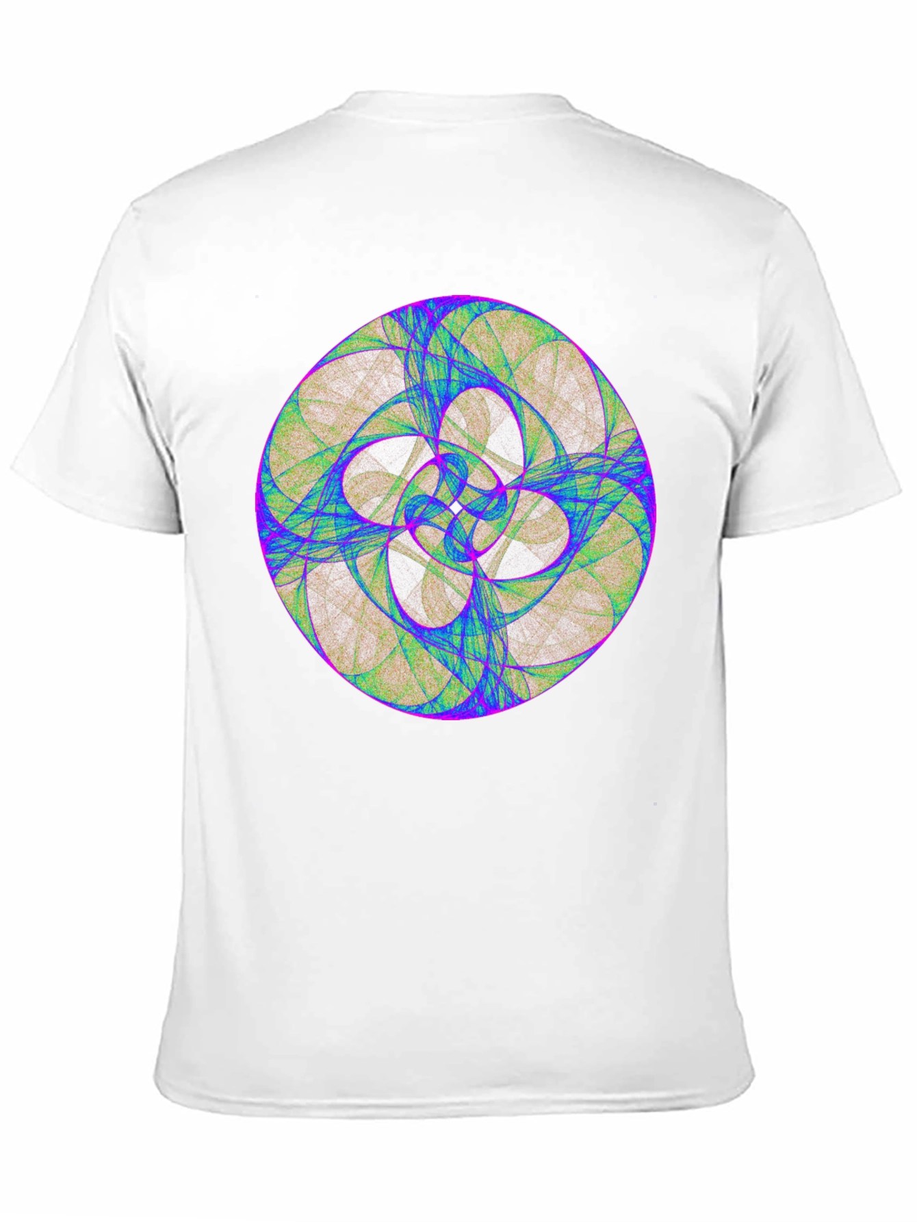 Geometric Fractal Design Black T-Shirt