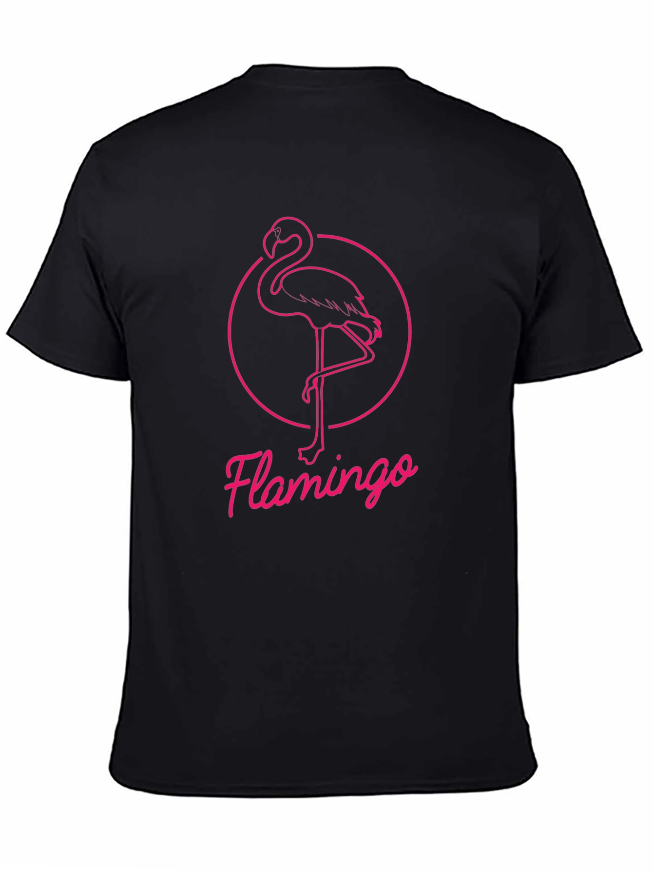 Pink Flamingo Graphic Tee - Stylish Black T-Shirt