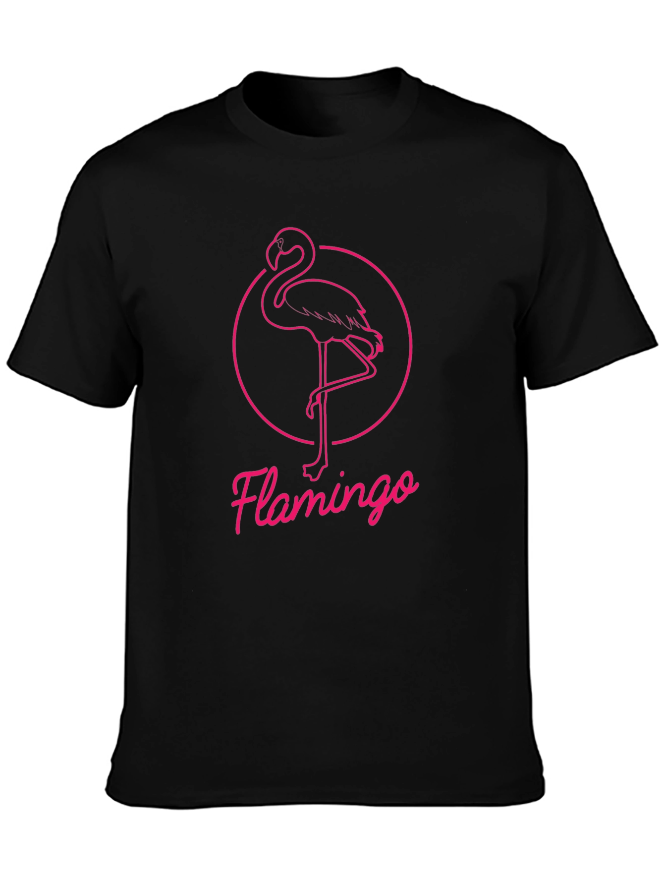 Pink Flamingo Graphic Tee - Stylish Black T-Shirt