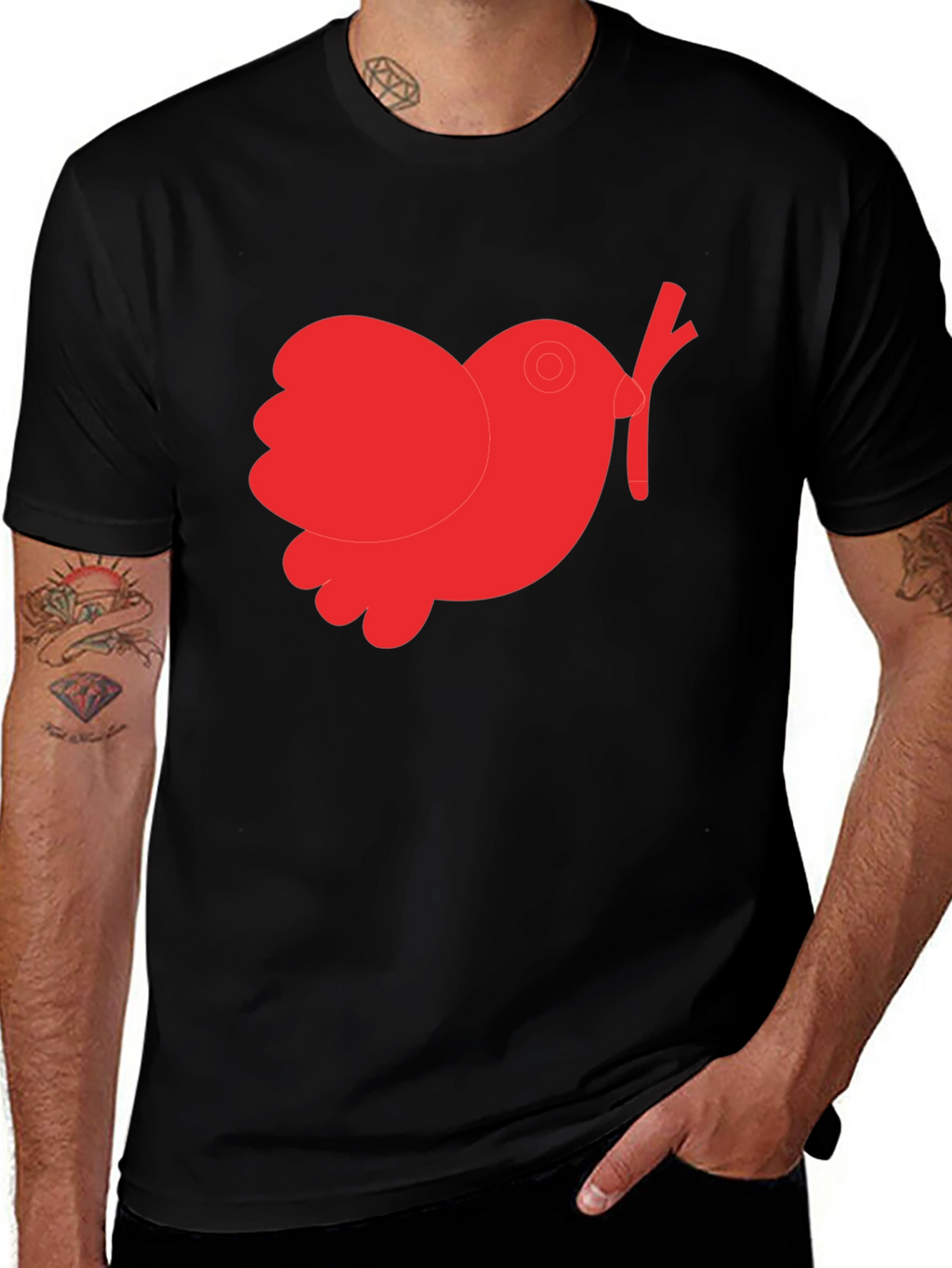 Peace Dove Graphic Tee - Black
