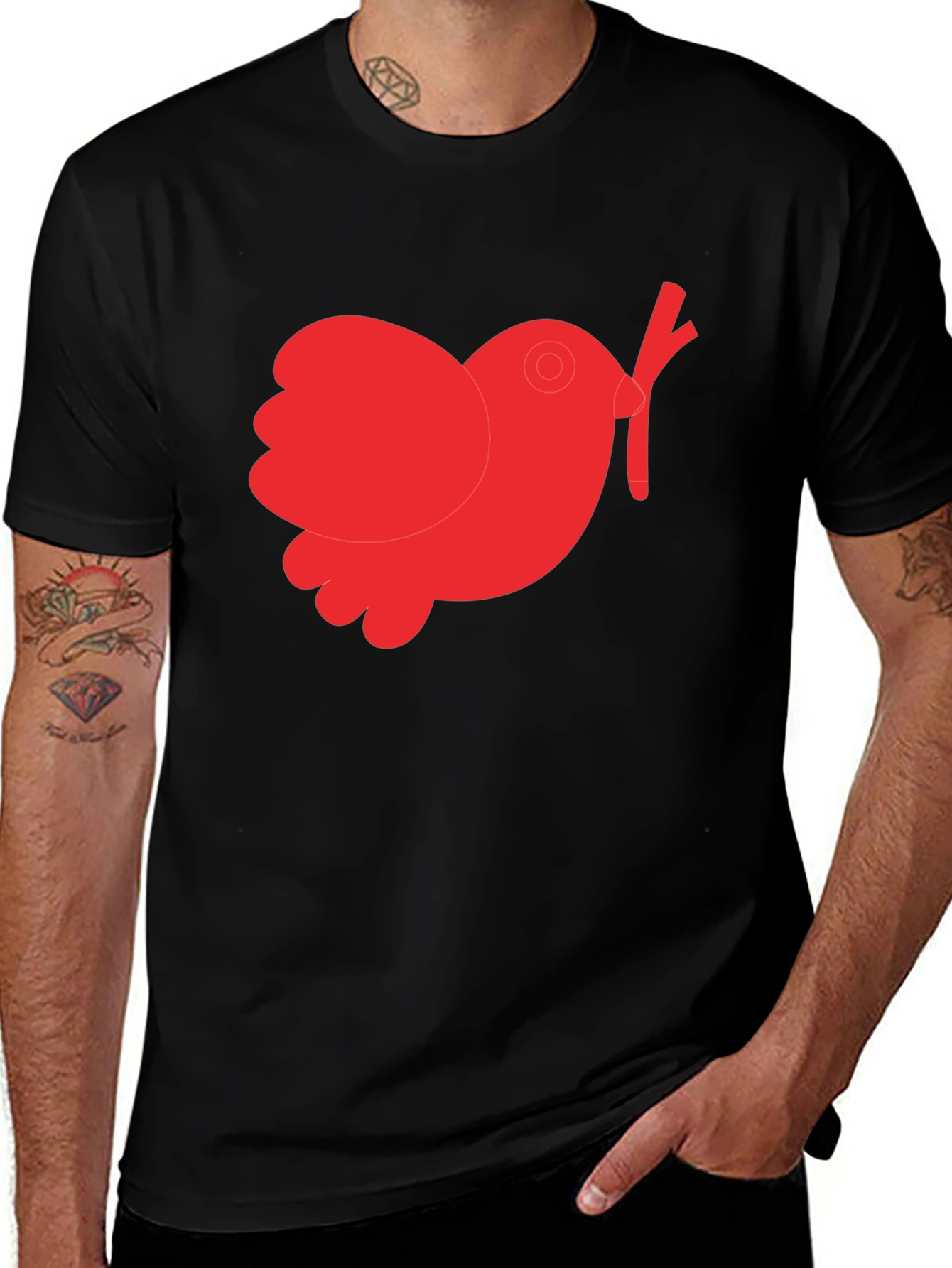 Peace Dove Graphic Tee - Black