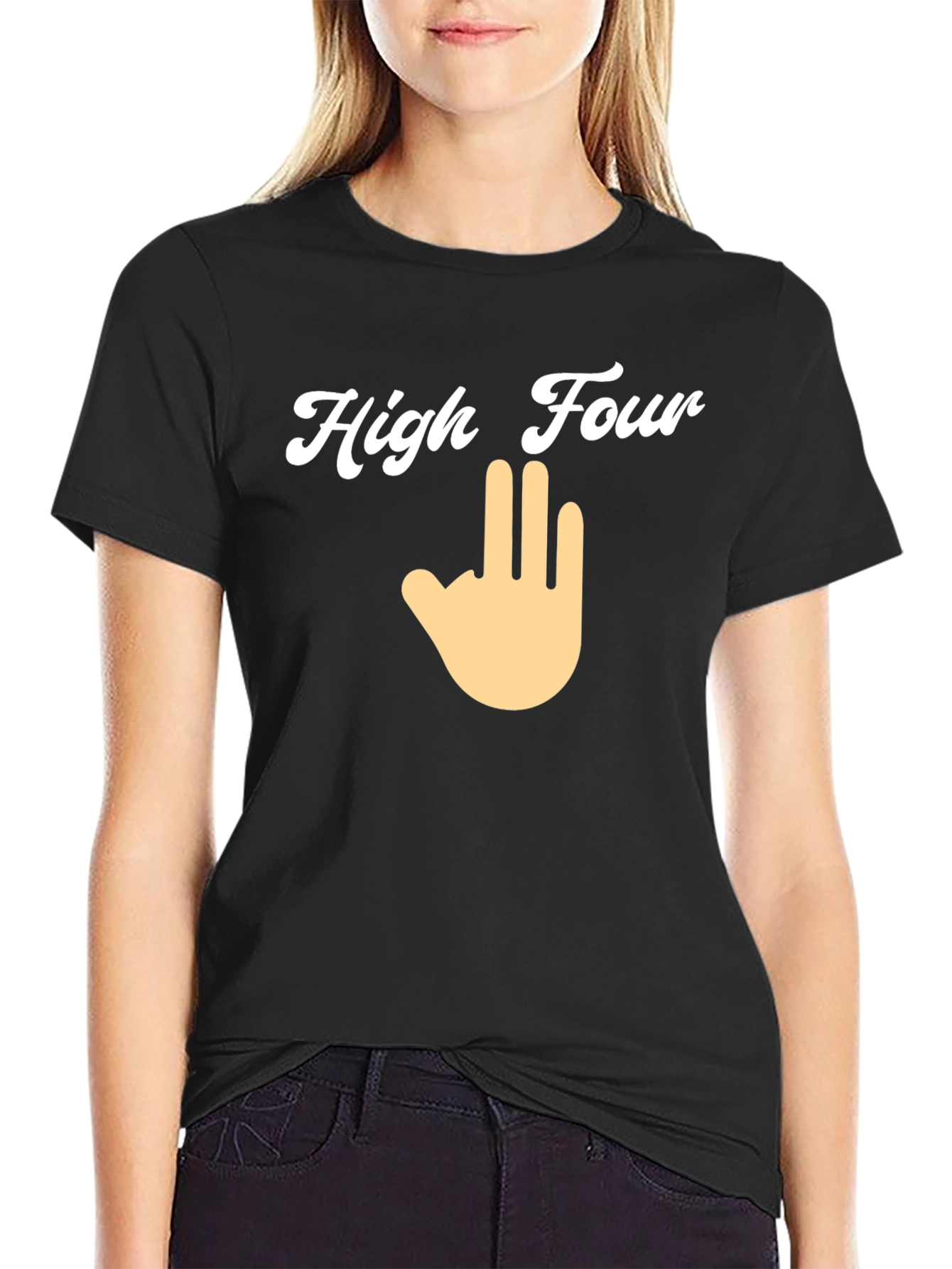 High Four Novelty Graphic T-Shirt