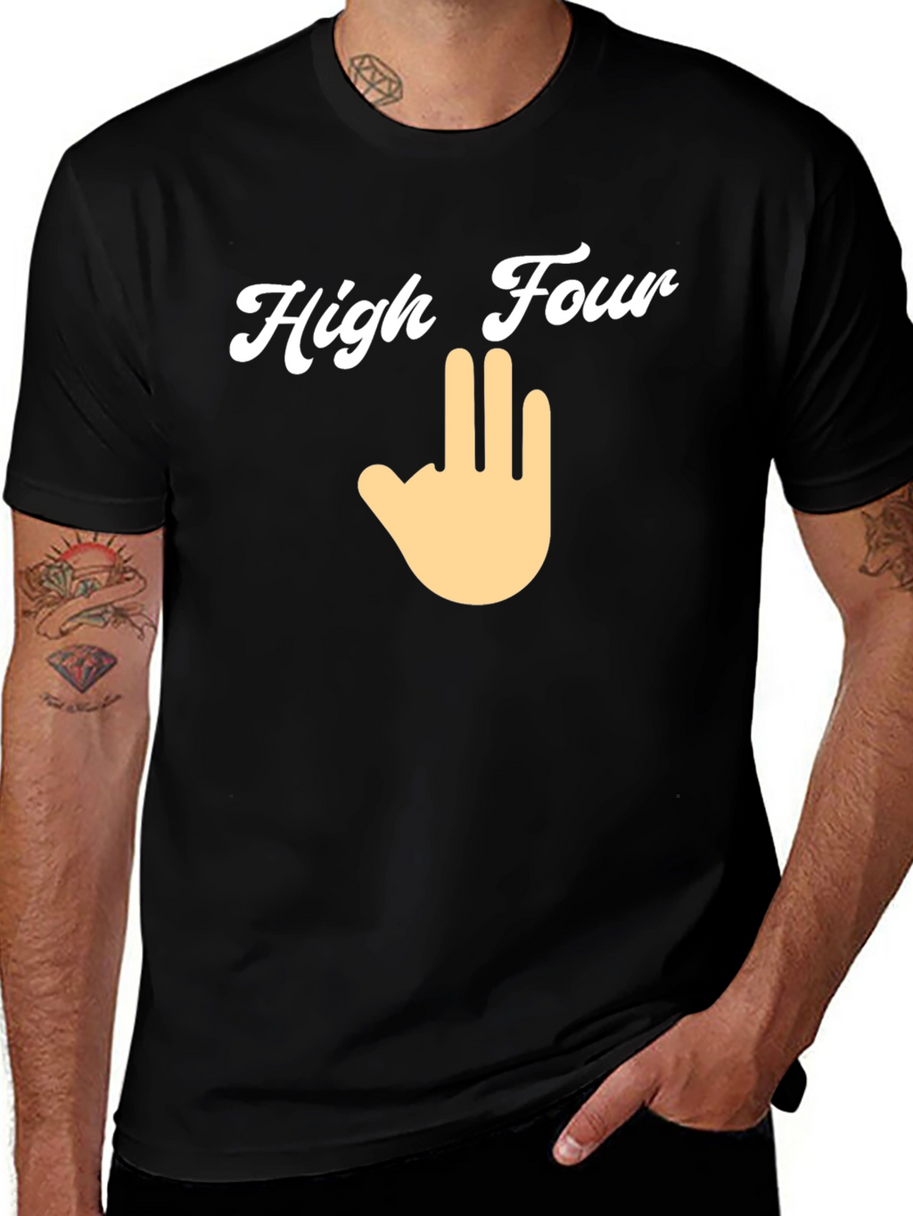 High Four Novelty Graphic T-Shirt