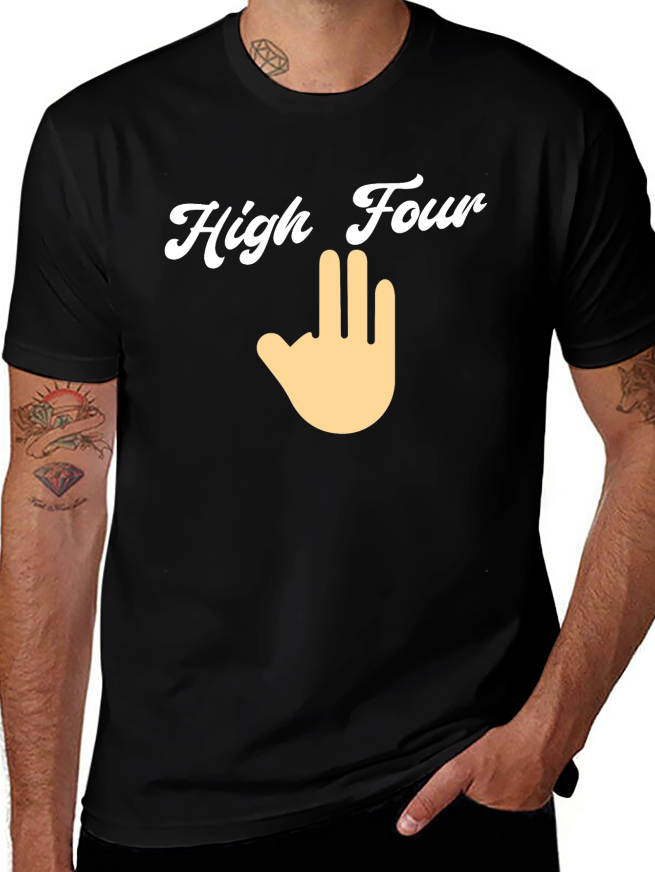 High Four Novelty Graphic T-Shirt