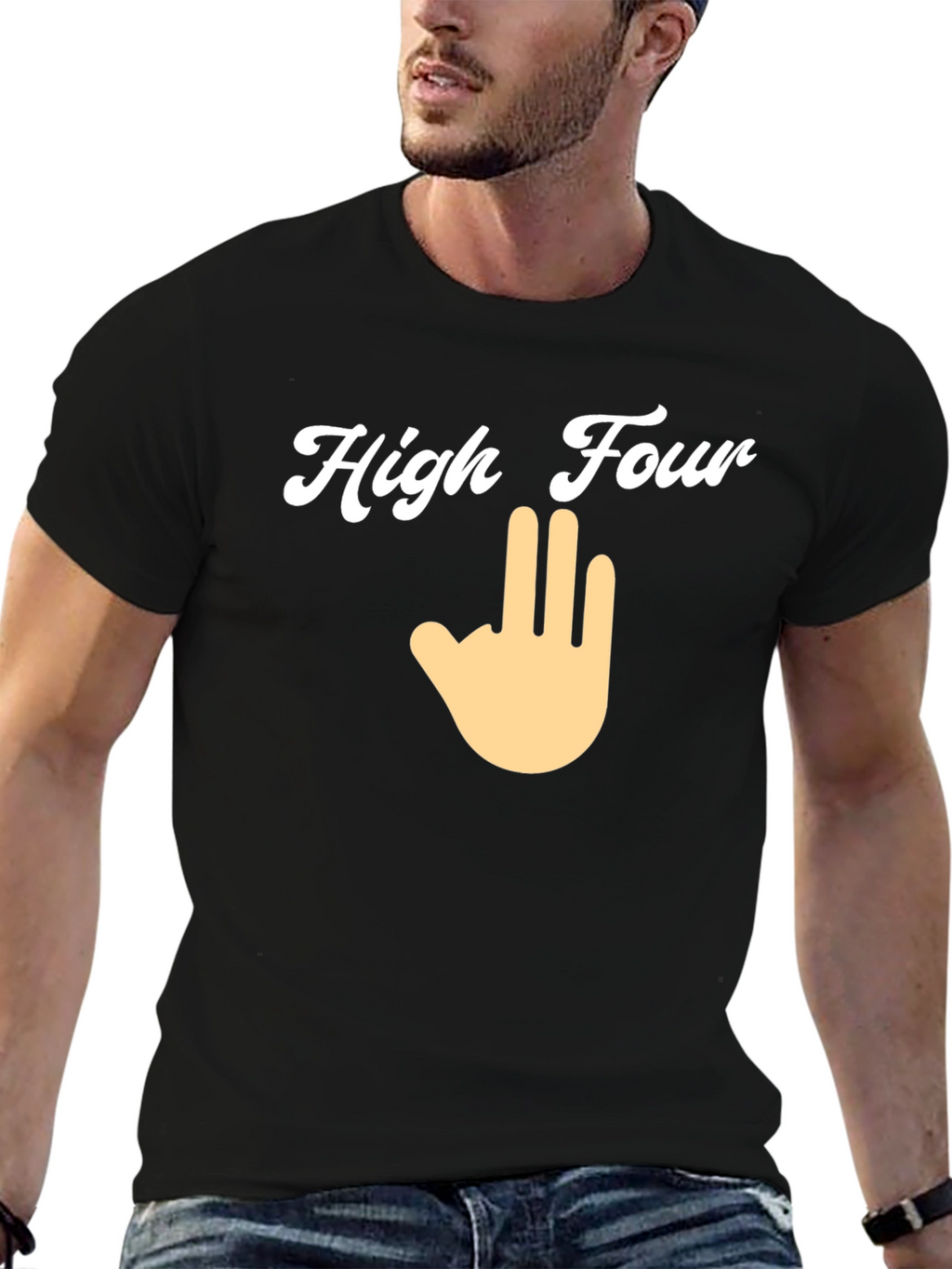 High Four Novelty Graphic T-Shirt