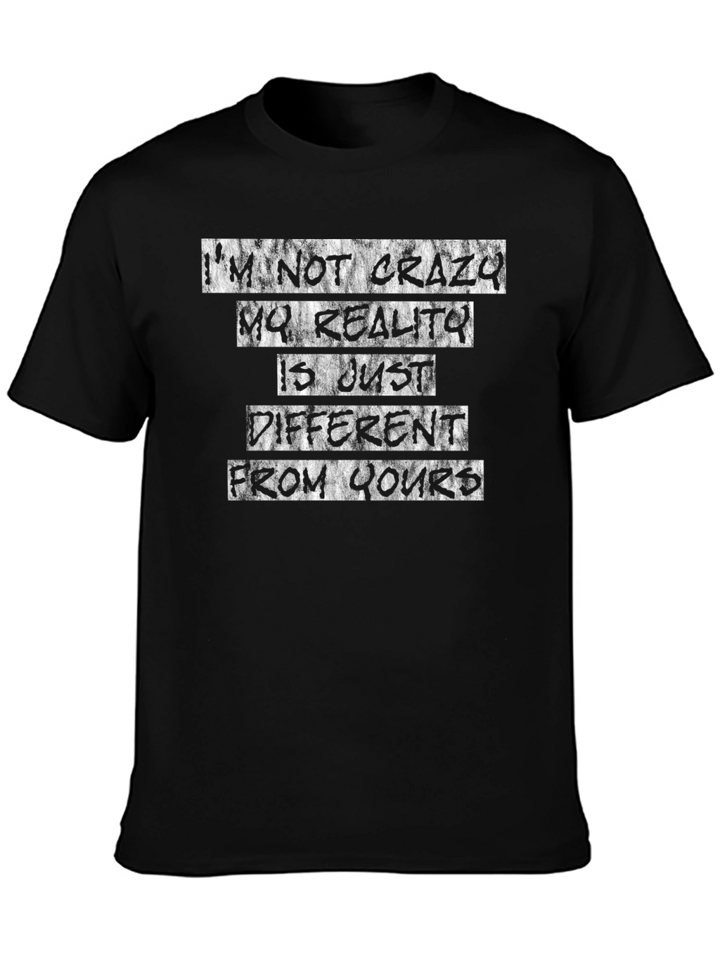 Crazy Reality Graphic T-Shirt - Black