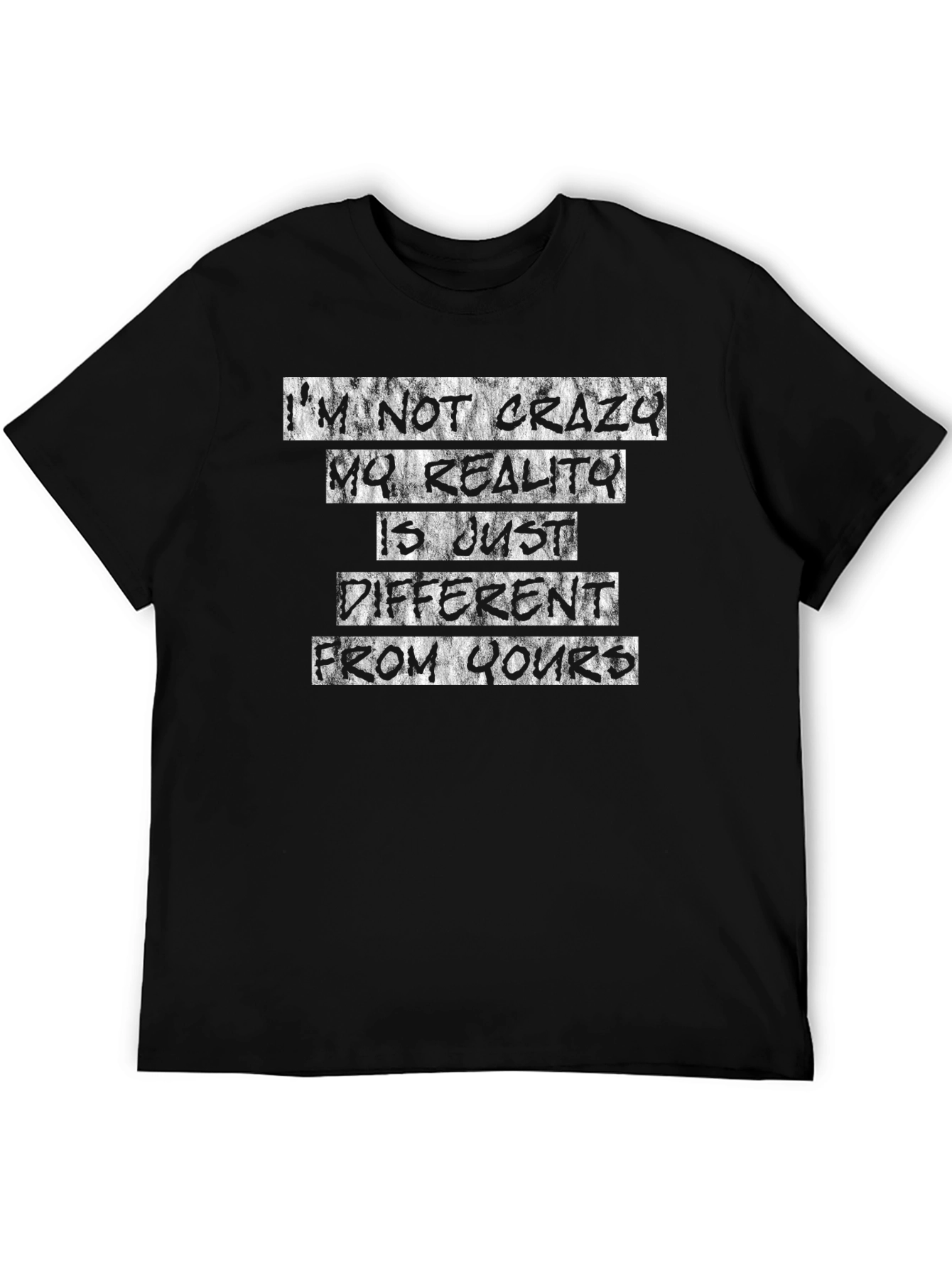 Crazy Reality Graphic T-Shirt - Black