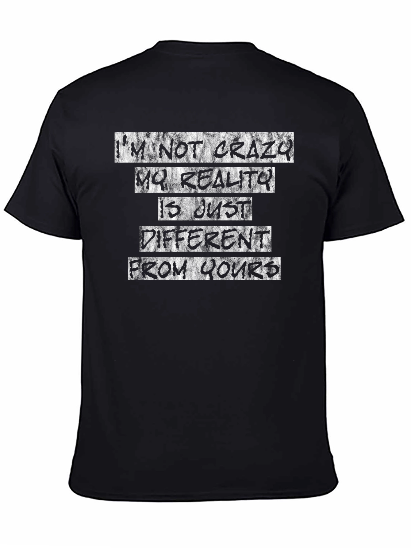 Crazy Reality Graphic T-Shirt - Black