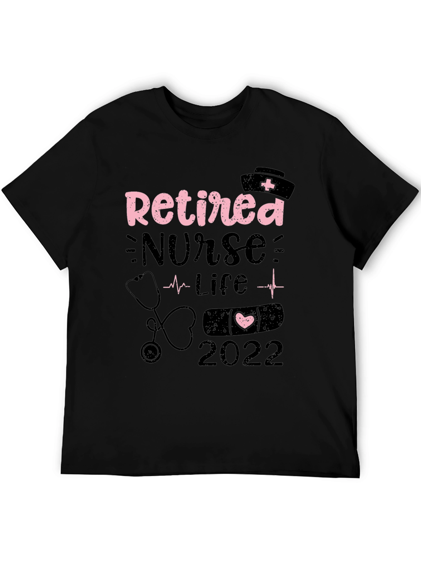 Retired Nurse Life 2022 Black Graphic Tee