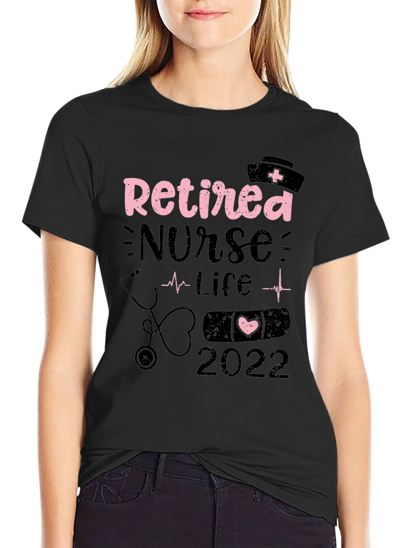 Retired Nurse Life 2022 Black Graphic Tee