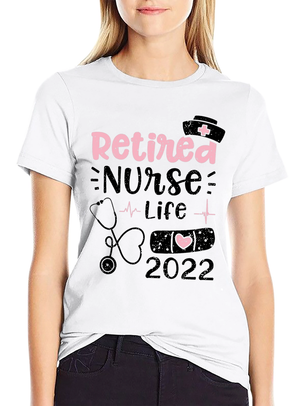 Retired Nurse Life 2022 Black Graphic Tee