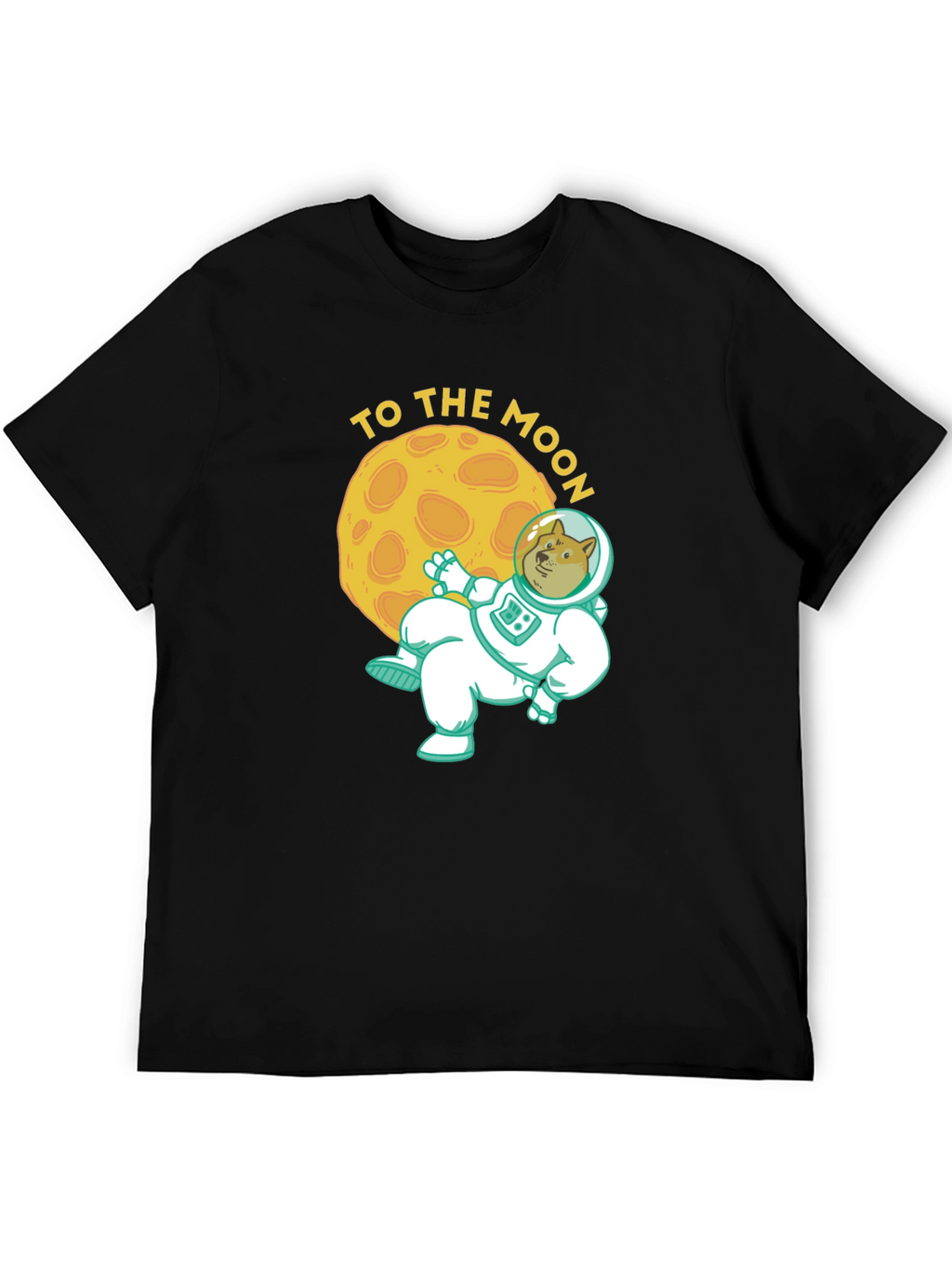 Doge To The Moon Black Graphic Tee