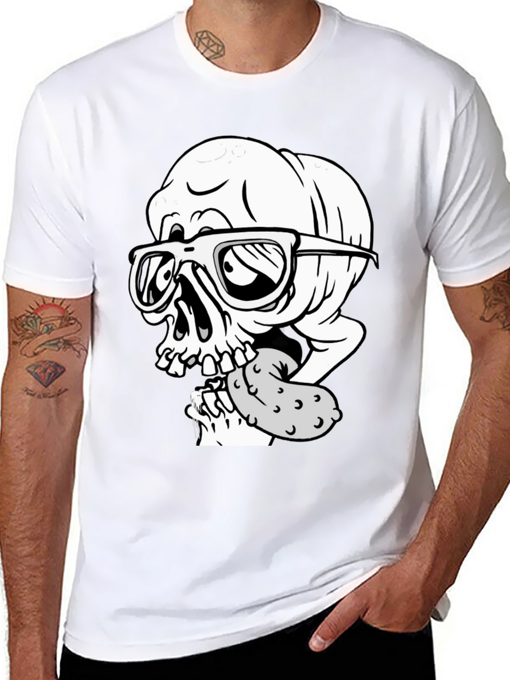 Skull with Pickle Graphic Tee