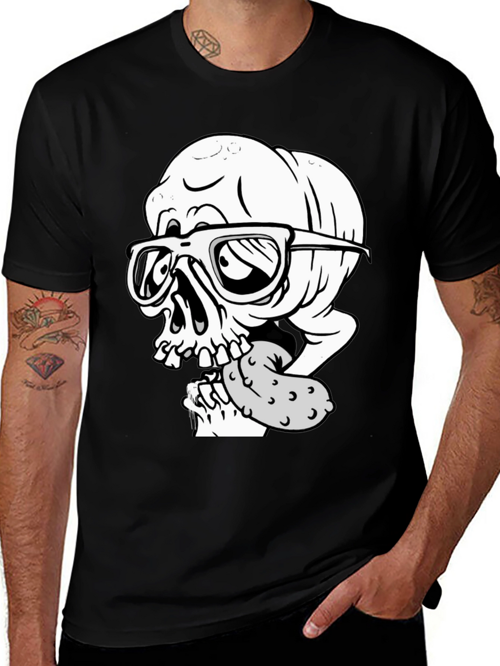 Skull with Pickle Graphic Tee