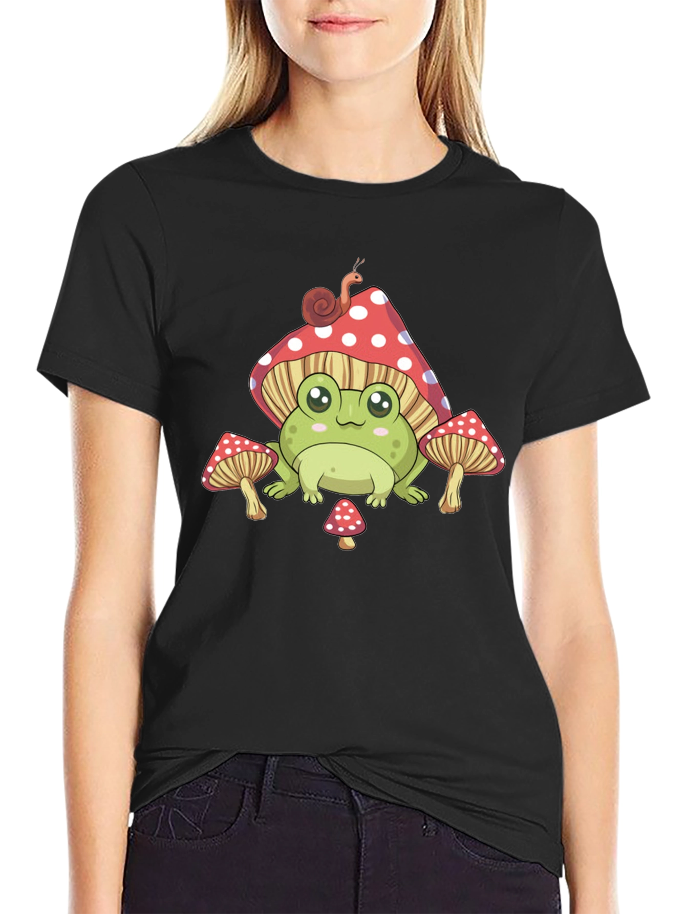 Frog Mushroom T-Shirt - Cute Cartoon Style