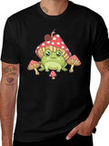 Frog Mushroom T-Shirt - Cute Cartoon Style