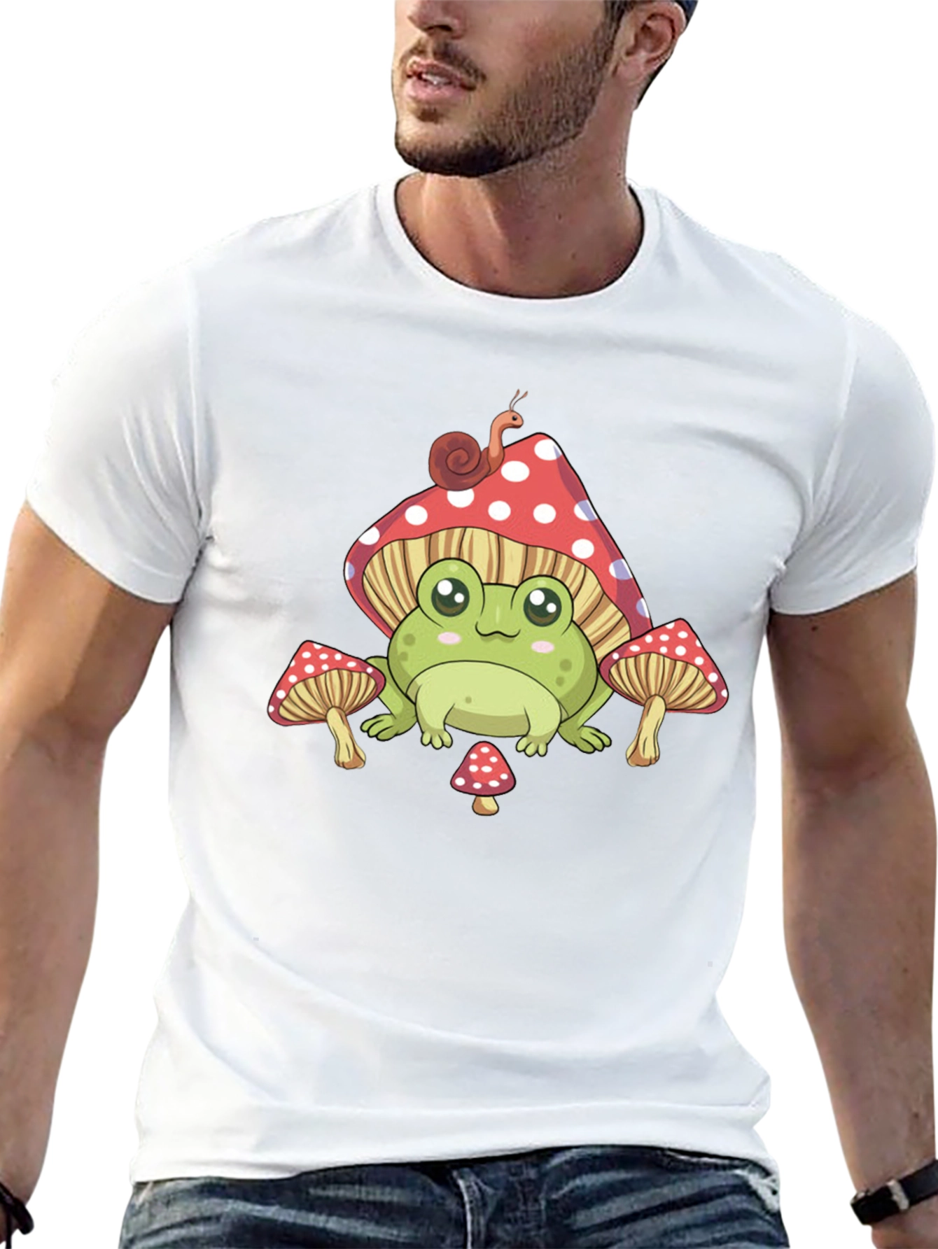 Frog Mushroom T-Shirt - Cute Cartoon Style