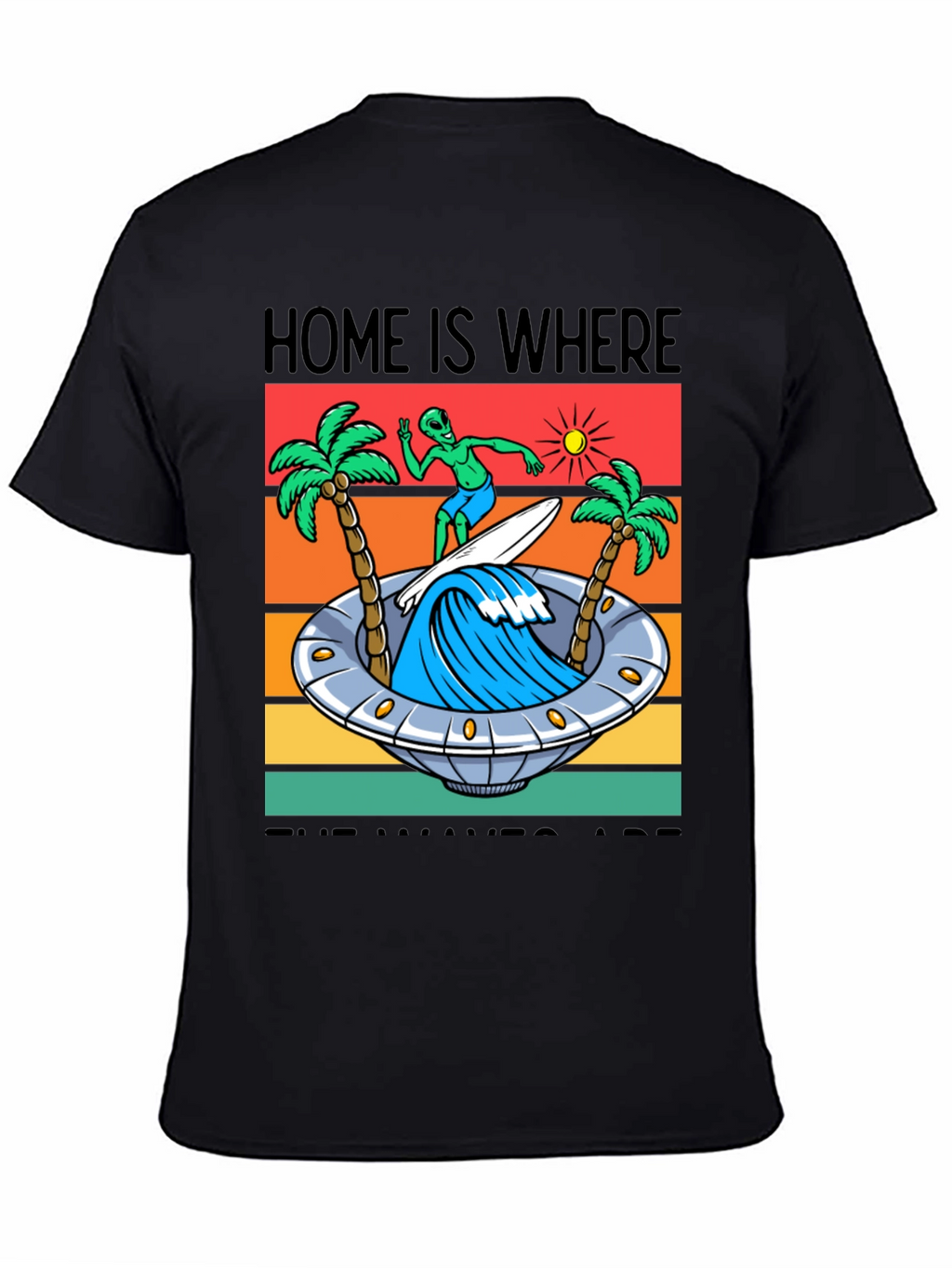 Alien Surfing UFO Waves T-Shirt