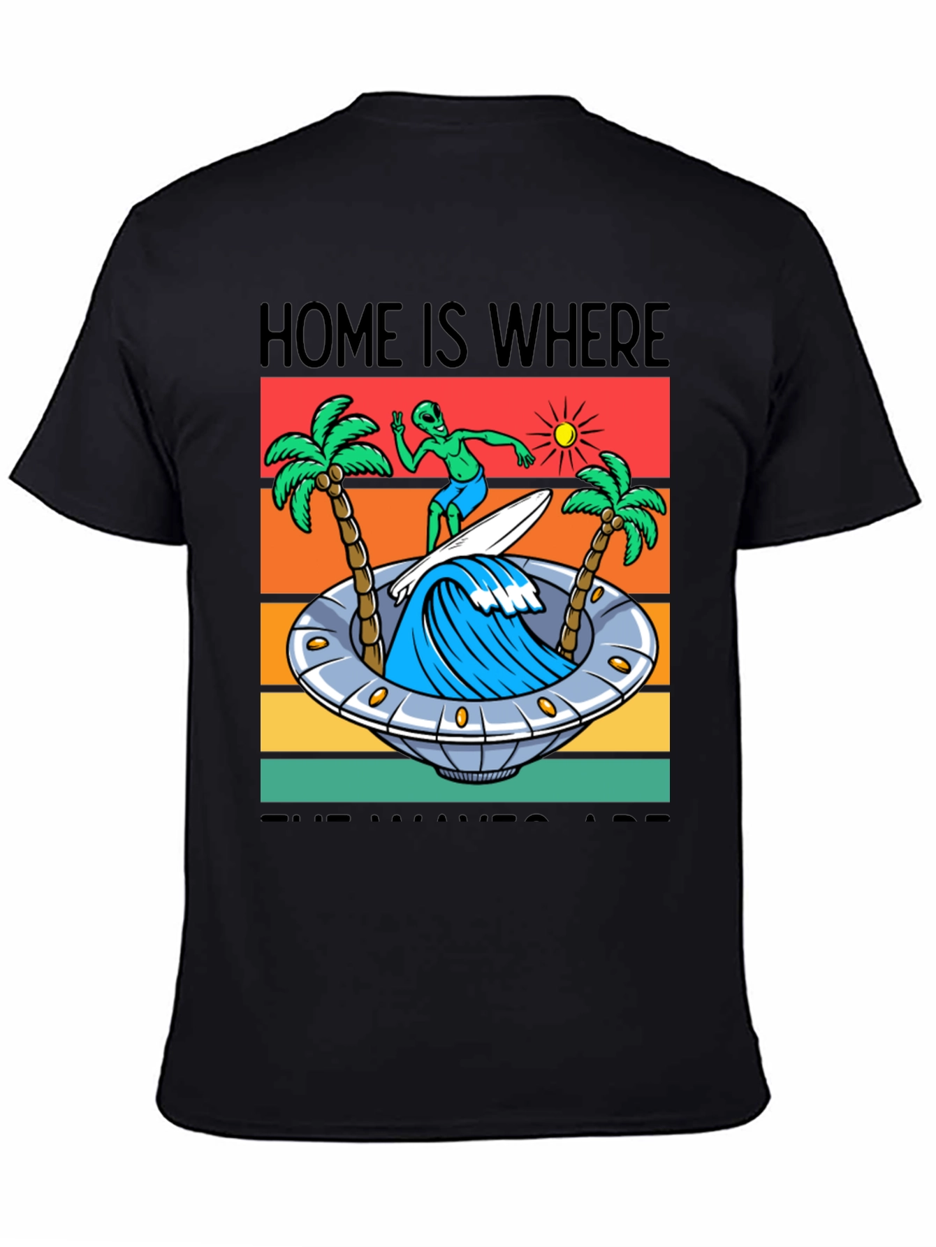 Alien Surfing UFO Waves T-Shirt