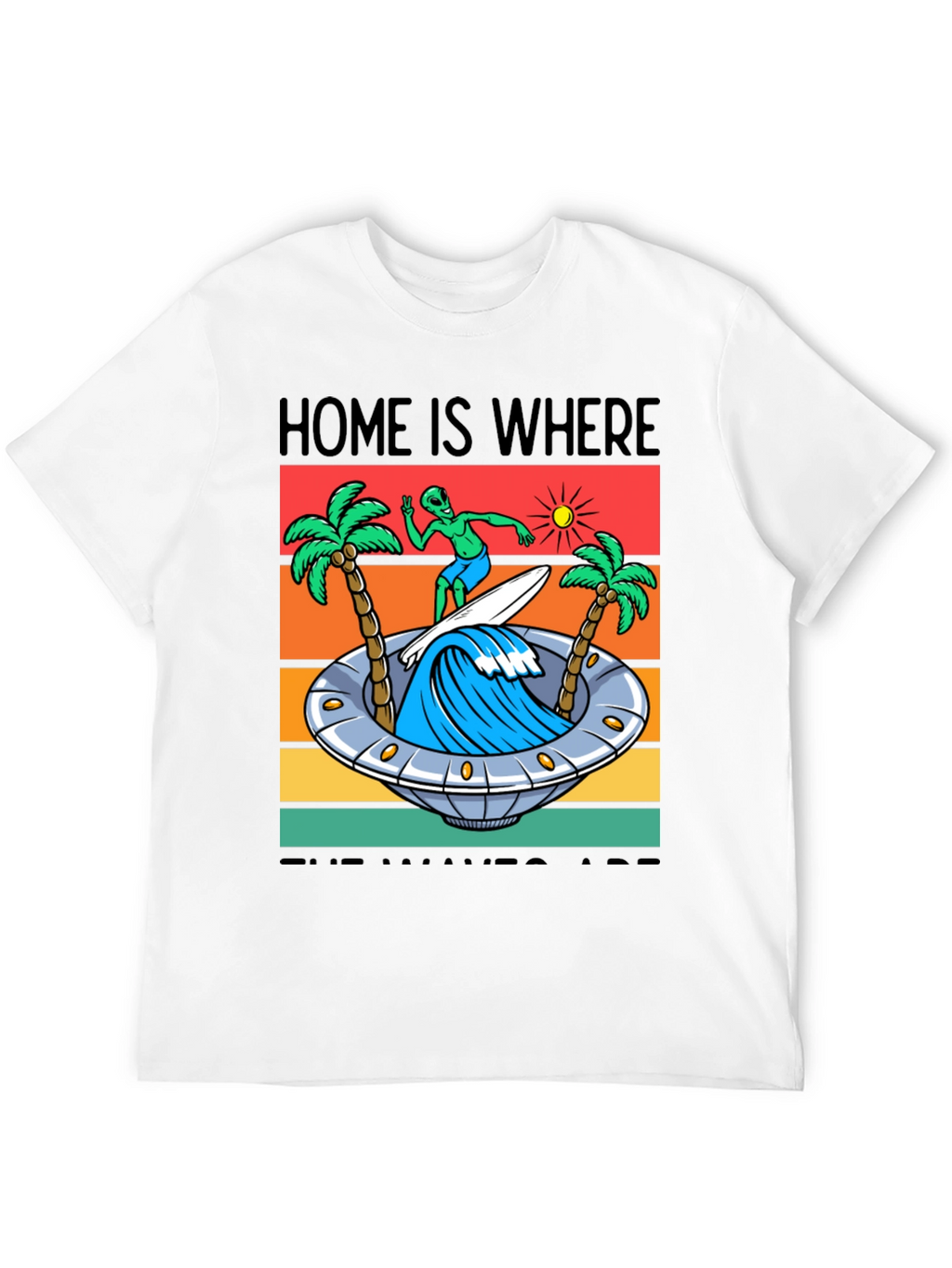 Alien Surfing UFO Waves T-Shirt