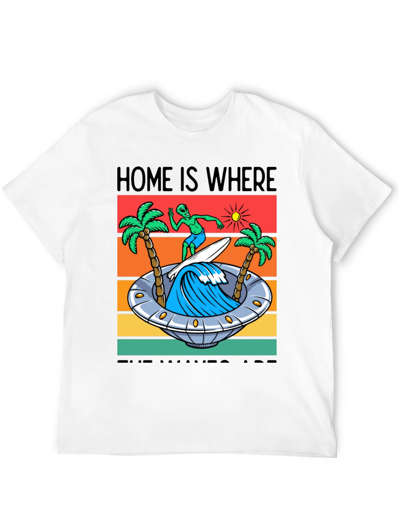 Alien Surfing UFO Waves T-Shirt