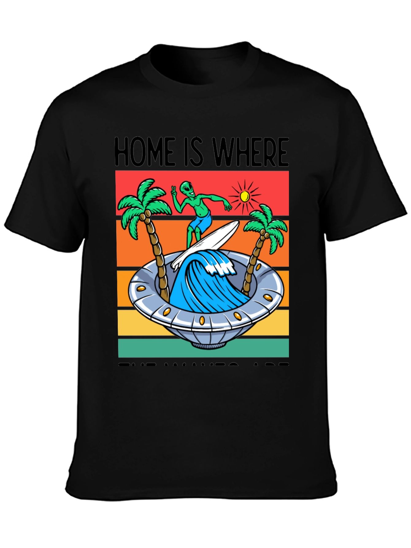 Alien Surfing UFO Waves T-Shirt