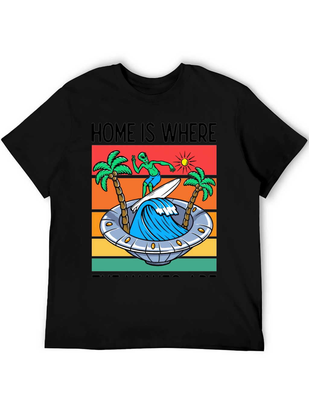 Alien Surfing UFO Waves T-Shirt